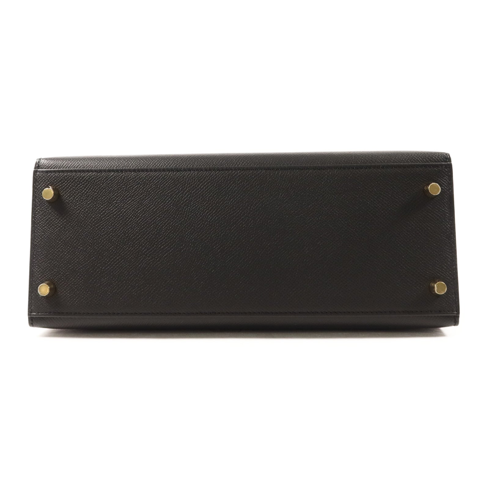 HERMES Epsom皮革Kelly 28金扣手挽肩背兩用袋Noir