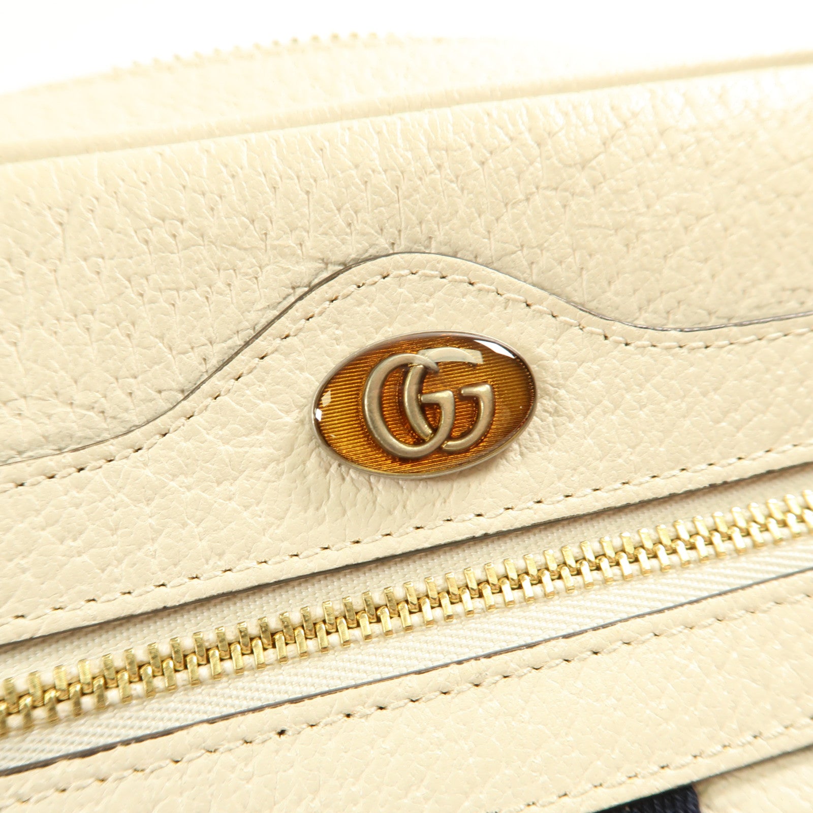 GUCCI 【激減優惠】牛皮皮革Ophidia Mini金扣肩背袋白色