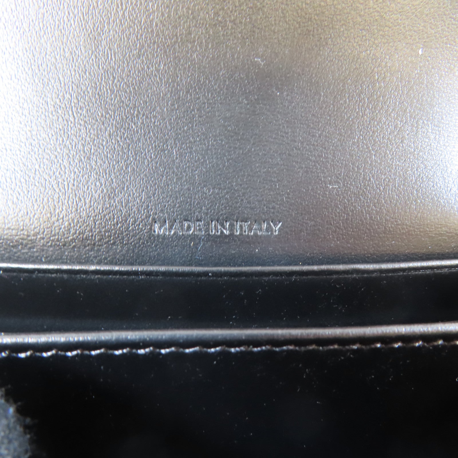 CELINE 牛皮皮革Triomphe Card Case金扣卡片套黑色