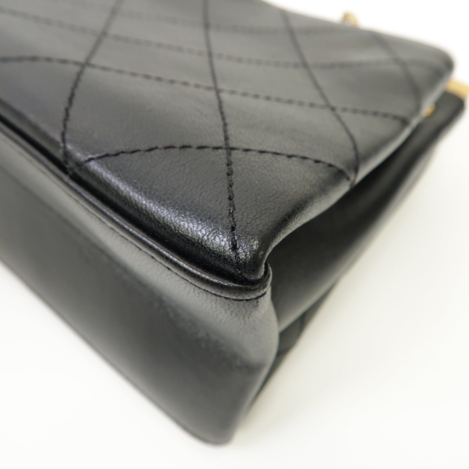 CHANEL 【激減優惠】菱格牛皮皮革Chain Shoulder Bag 金扣手挽肩背兩用袋黑色