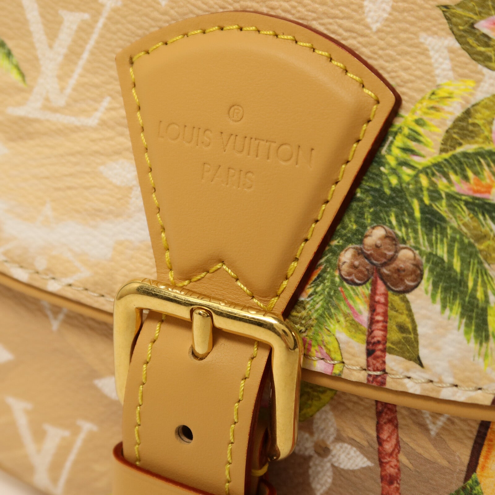 LOUIS VUITTON Monogram Surfin Sand Montsouris金扣肩背袋