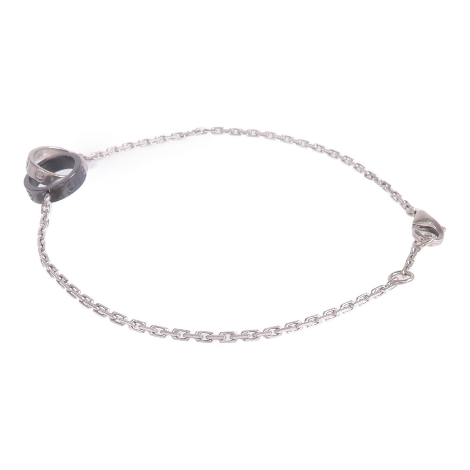 CARTIER 18K白金/陶瓷Baby Love Bracelet手鏈