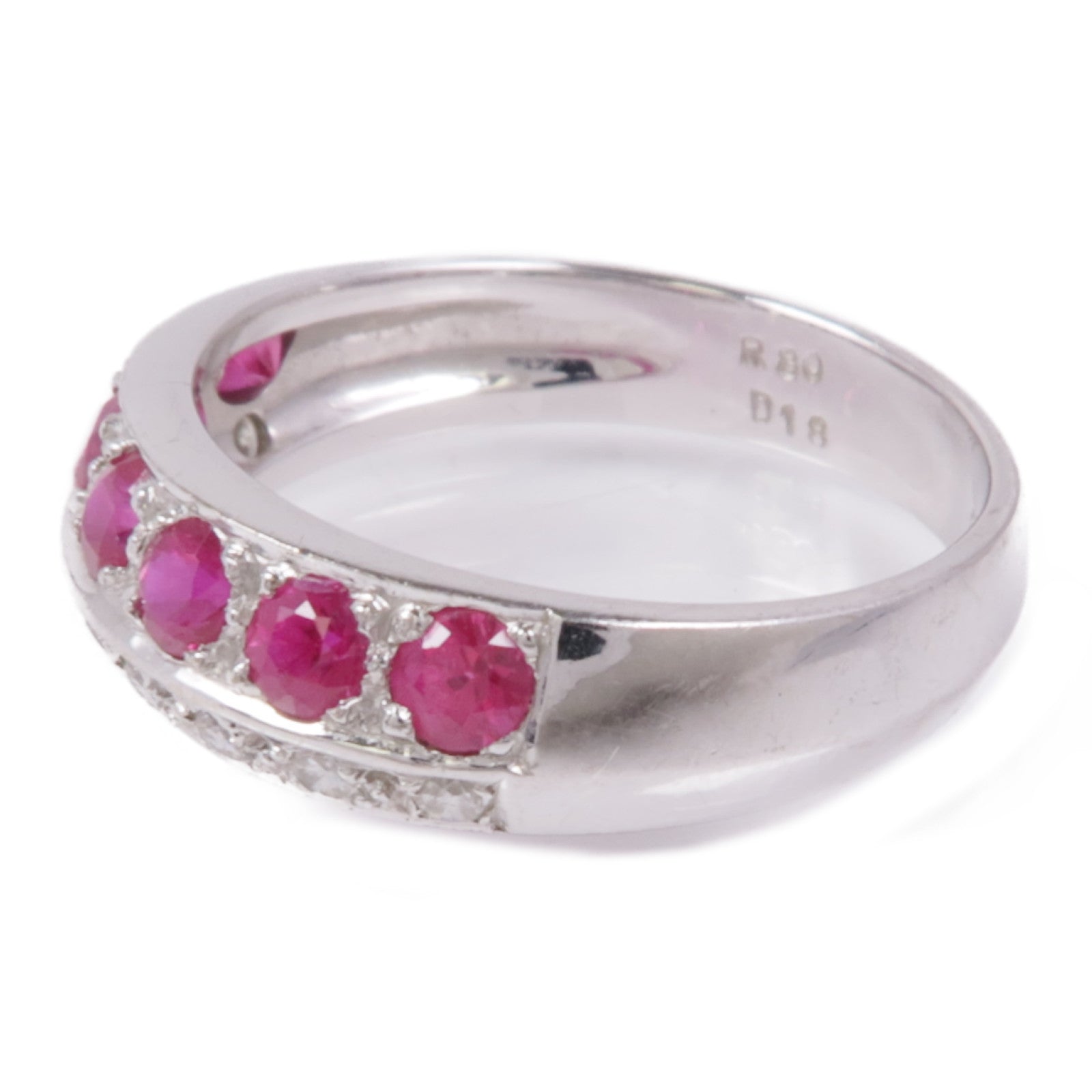 JEWELRY 18K白金Ruby/Diamond Ring紅寶石/鑽石戒指US#6