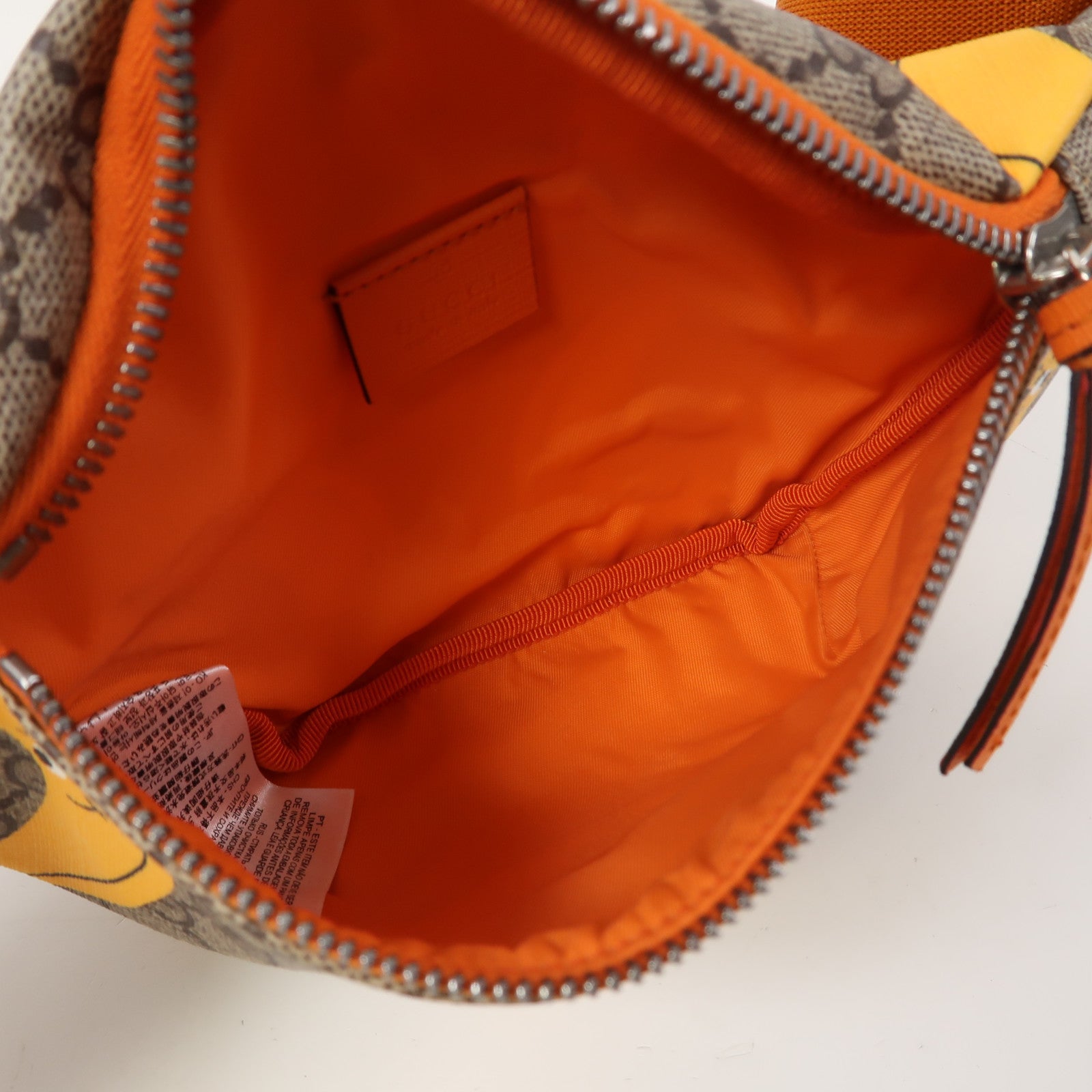 GUCCI 塗層帆布Waist Bag銀扣腰包啡色/橙色/黃色