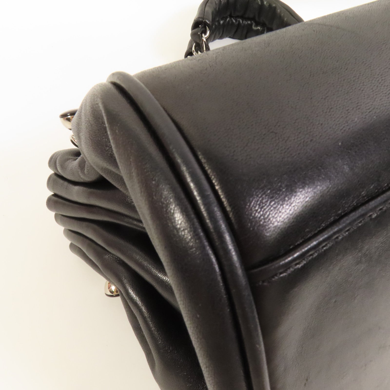 CHANEL 羊皮皮革Shoulder Bag銀扣鏈帶肩背袋