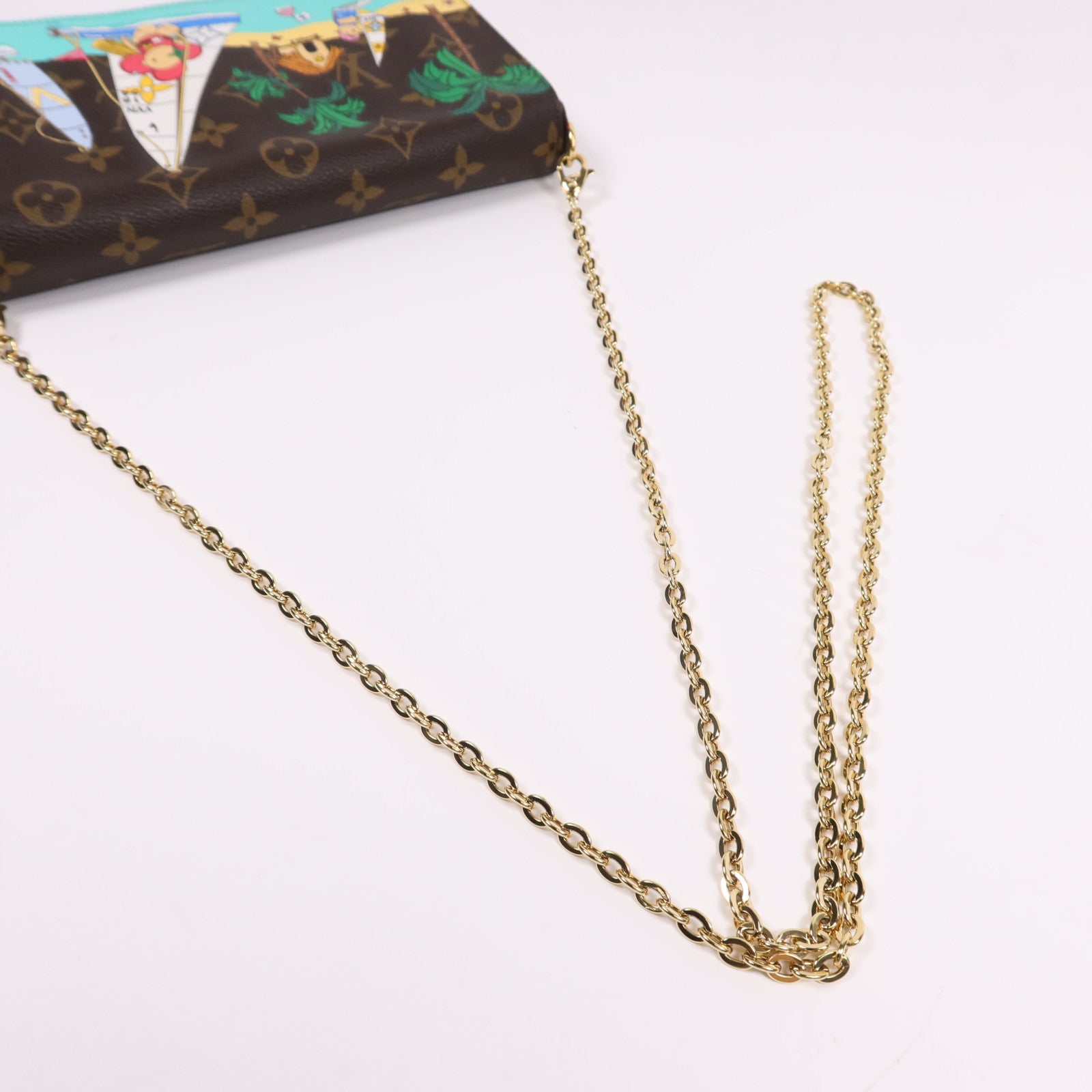 LOUIS VUITTON Monogram Felicie Pochette金扣鏈帶肩背袋