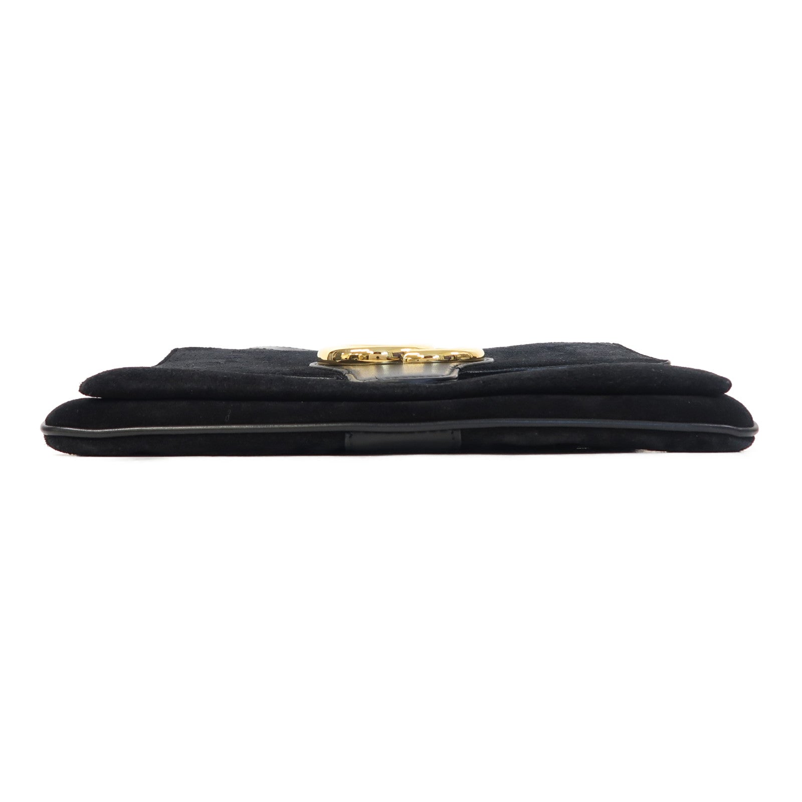 GUCCI 麂皮皮革Shoulder Bag金扣肩背袋黑色