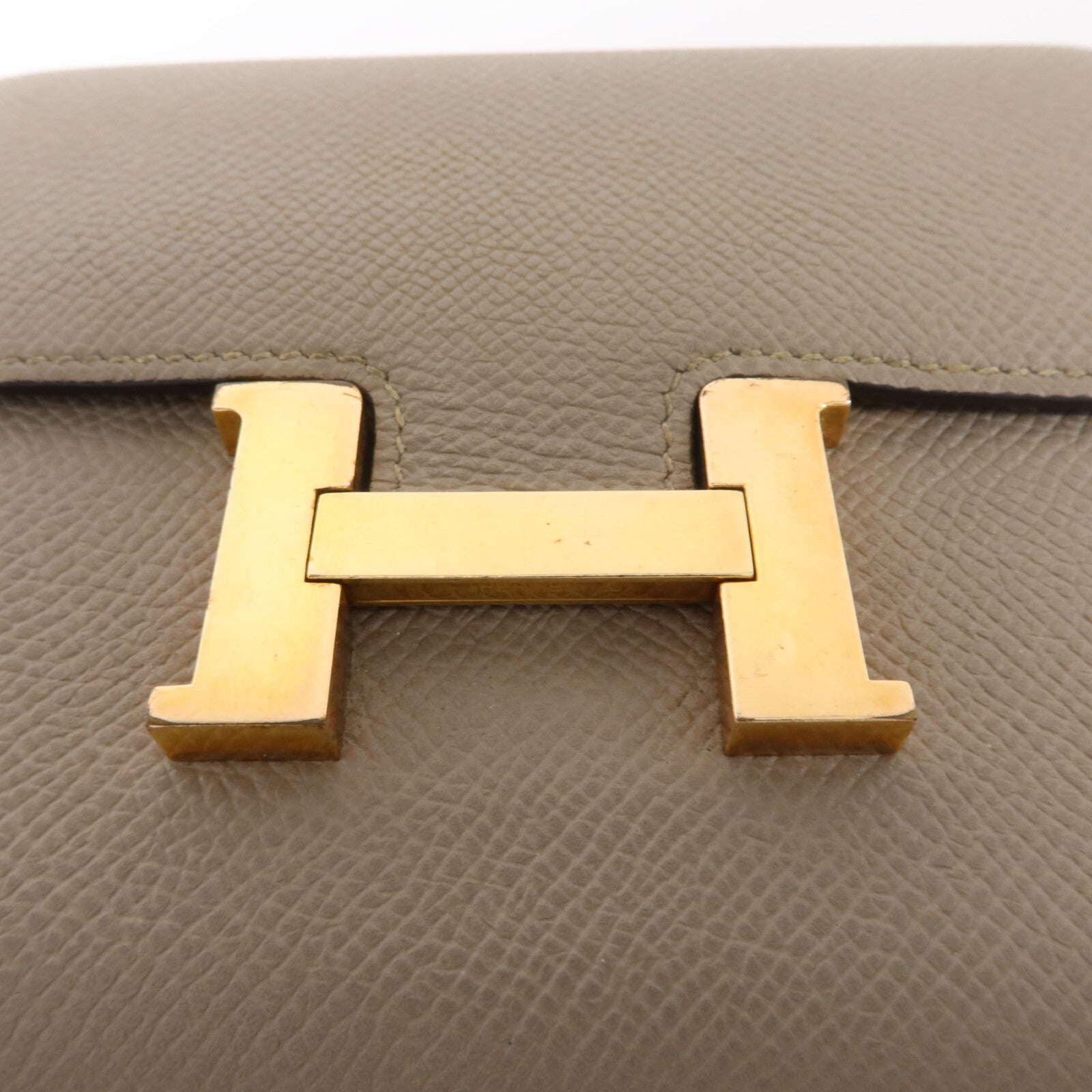 HERMES Epsom皮革Constance Compact Wallet錢包Gris Asphalte
