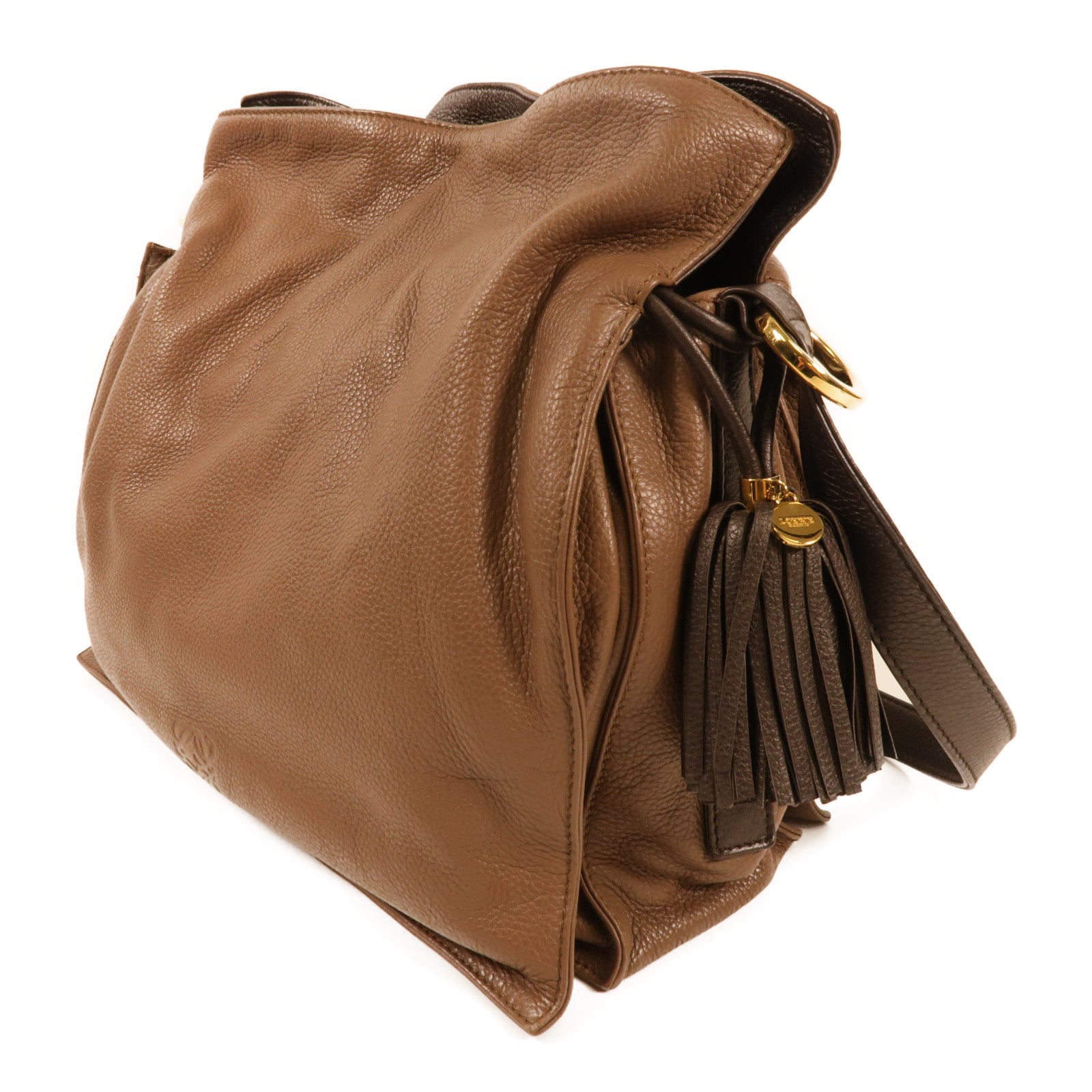 LOEWE 牛皮皮革Flamenco金扣肩背袋