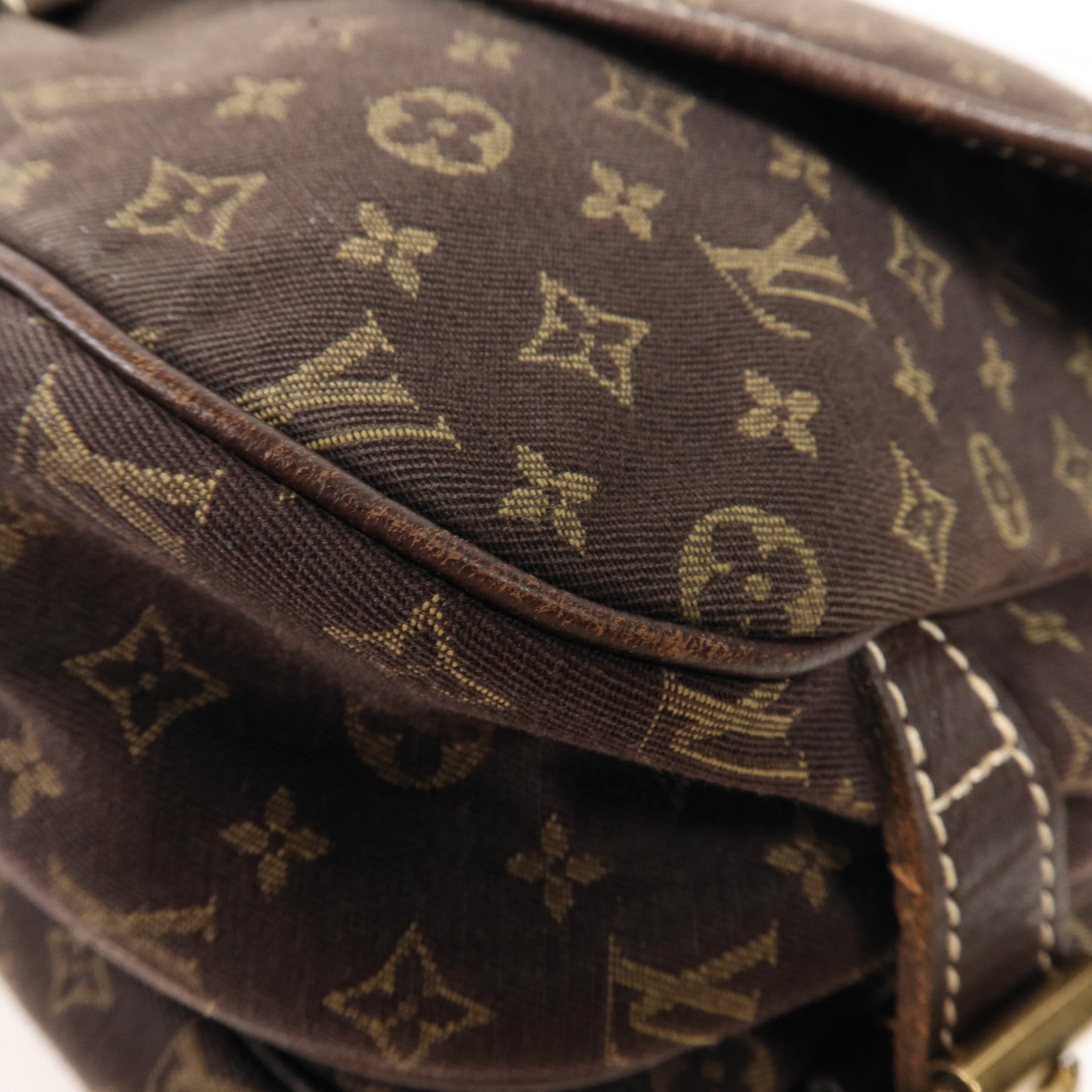 LOUIS VUITTON Monogram Mini Lin Saumur 30金扣肩背袋