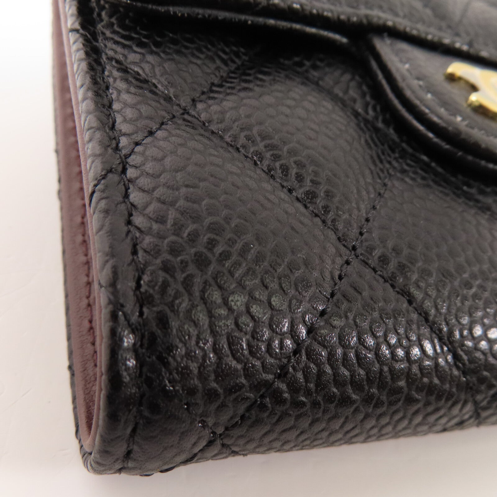 CHANEL 牛皮皮革Classic Wallet金扣短錢包