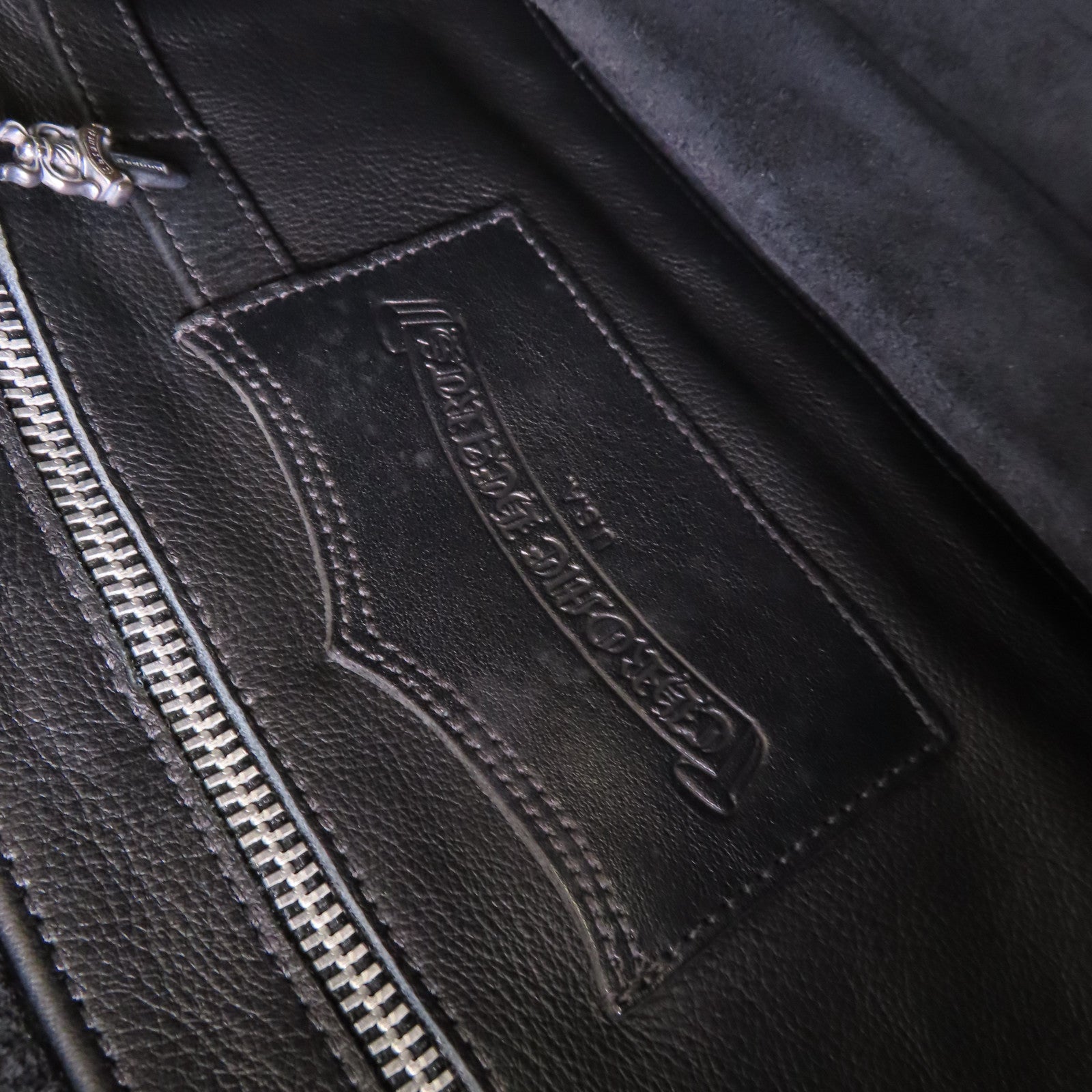 CHROME HEARTS 牛皮皮革Shoulder Bag銀扣肩背袋黑色