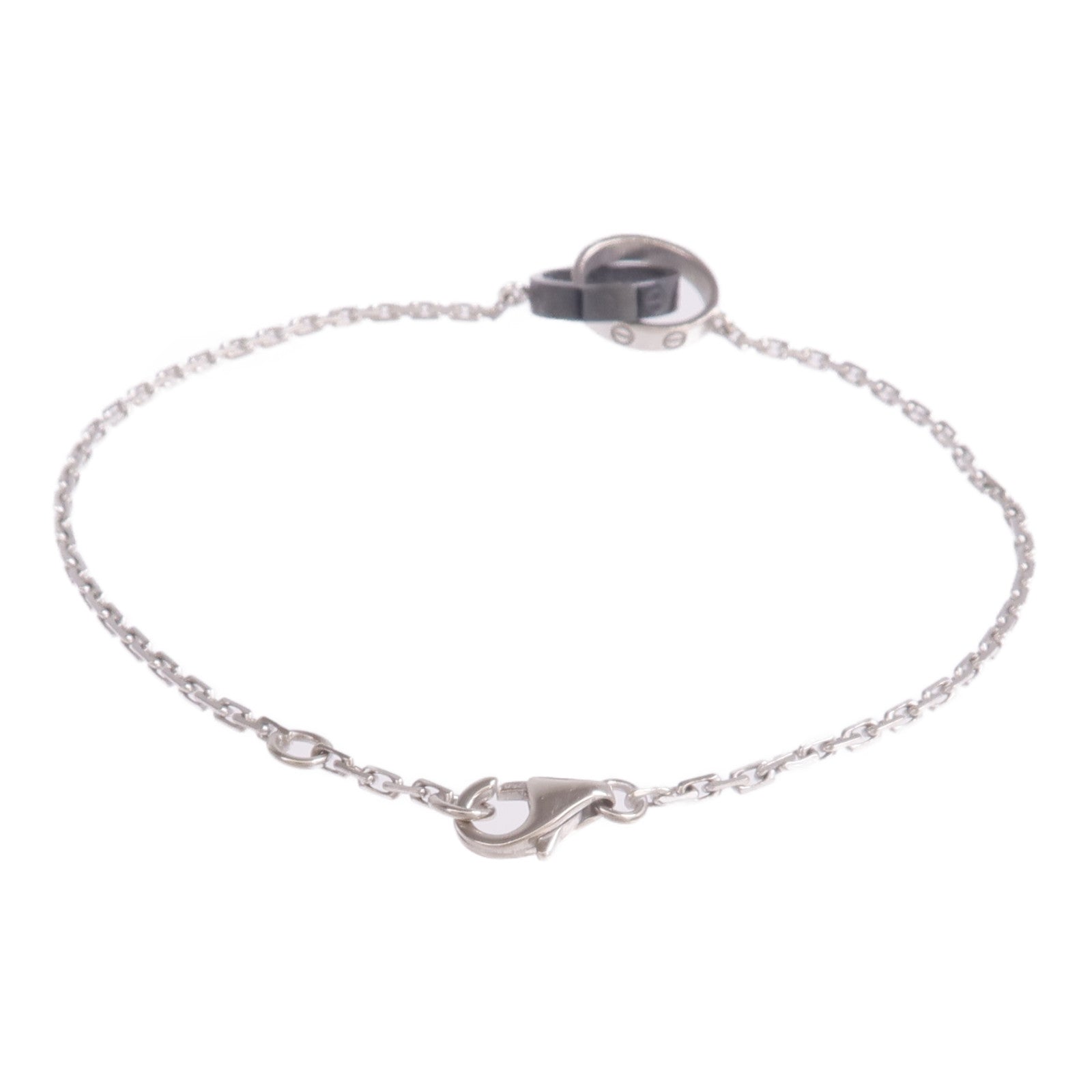 CARTIER 18K白金/陶瓷Baby Love Bracelet手鏈