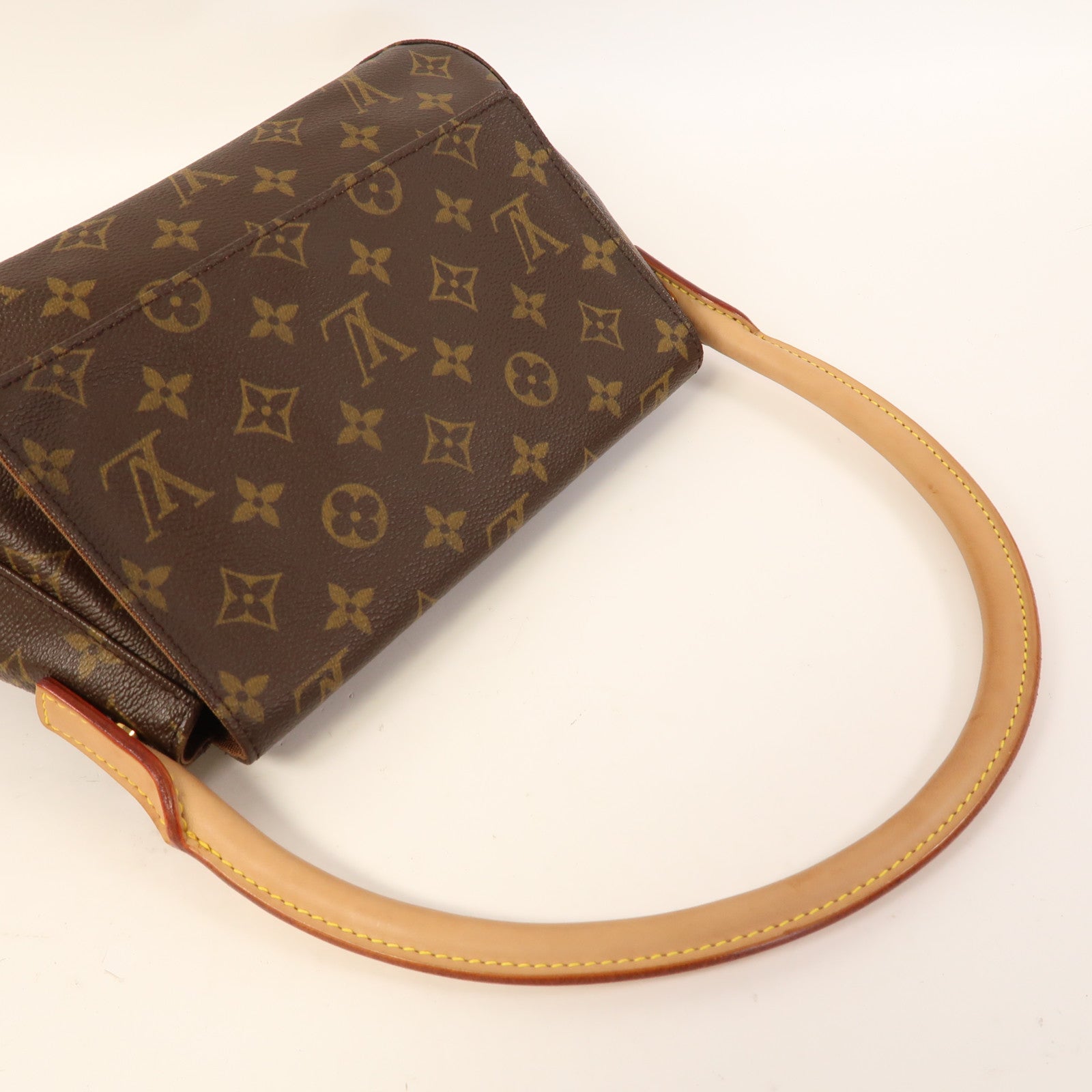 LOUIS VUITTON Monogram Mini Looping金扣肩背袋啡色