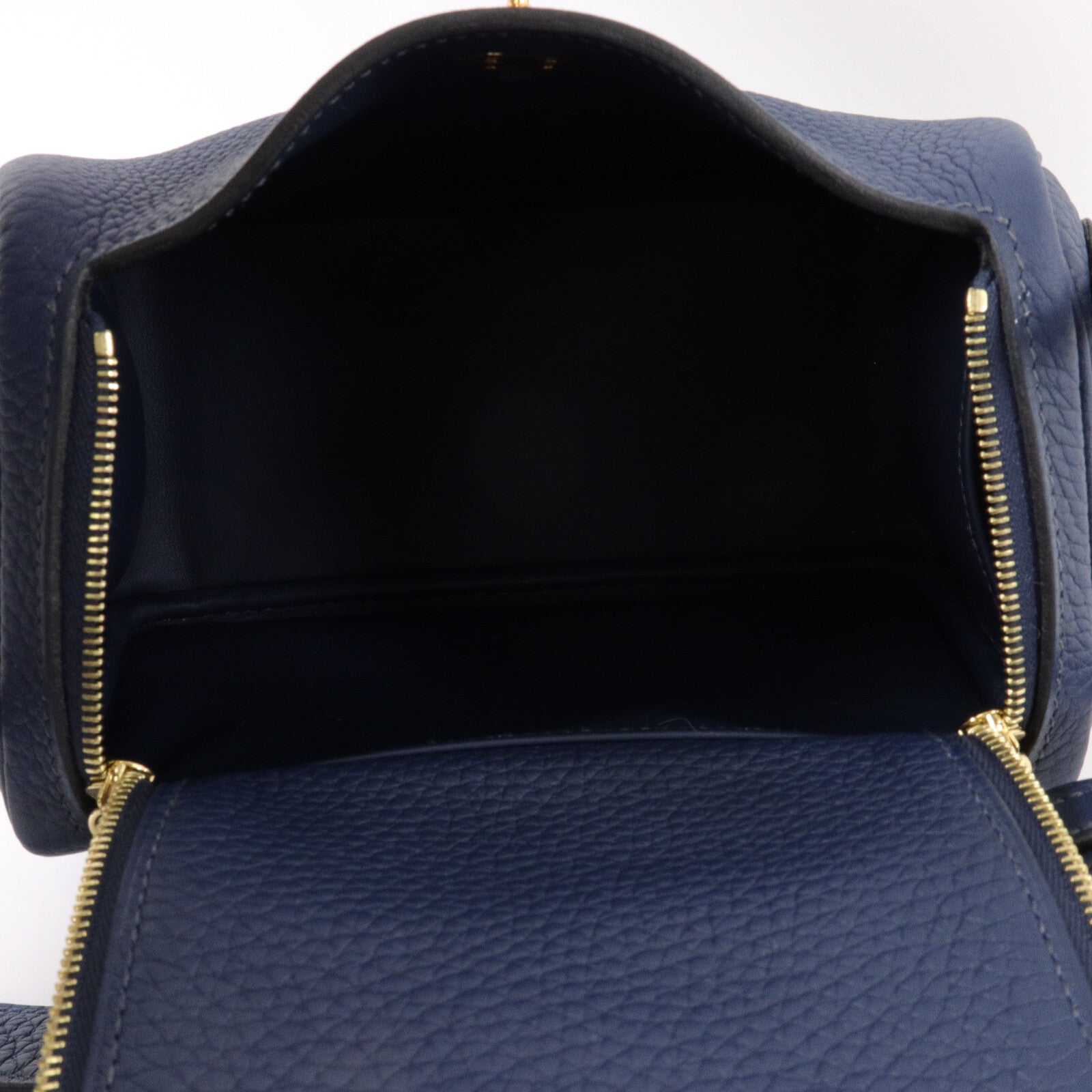 HERMES Clemence皮革Mini Lindy手挽肩背兩用袋Blue De Prusse
