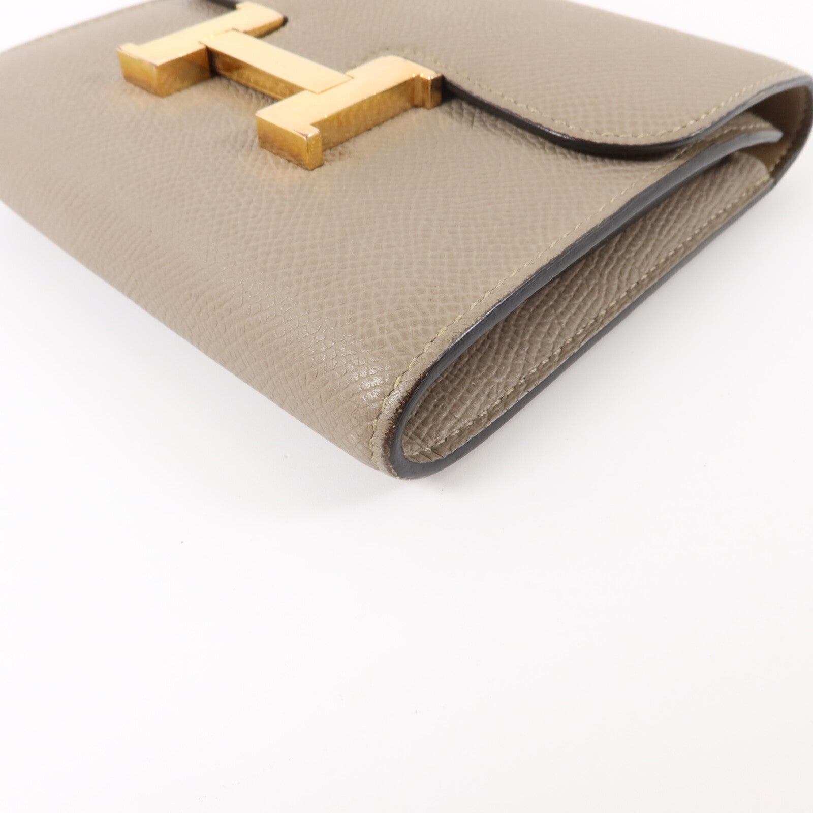 HERMES Epsom皮革Constance Compact Wallet錢包Gris Asphalte