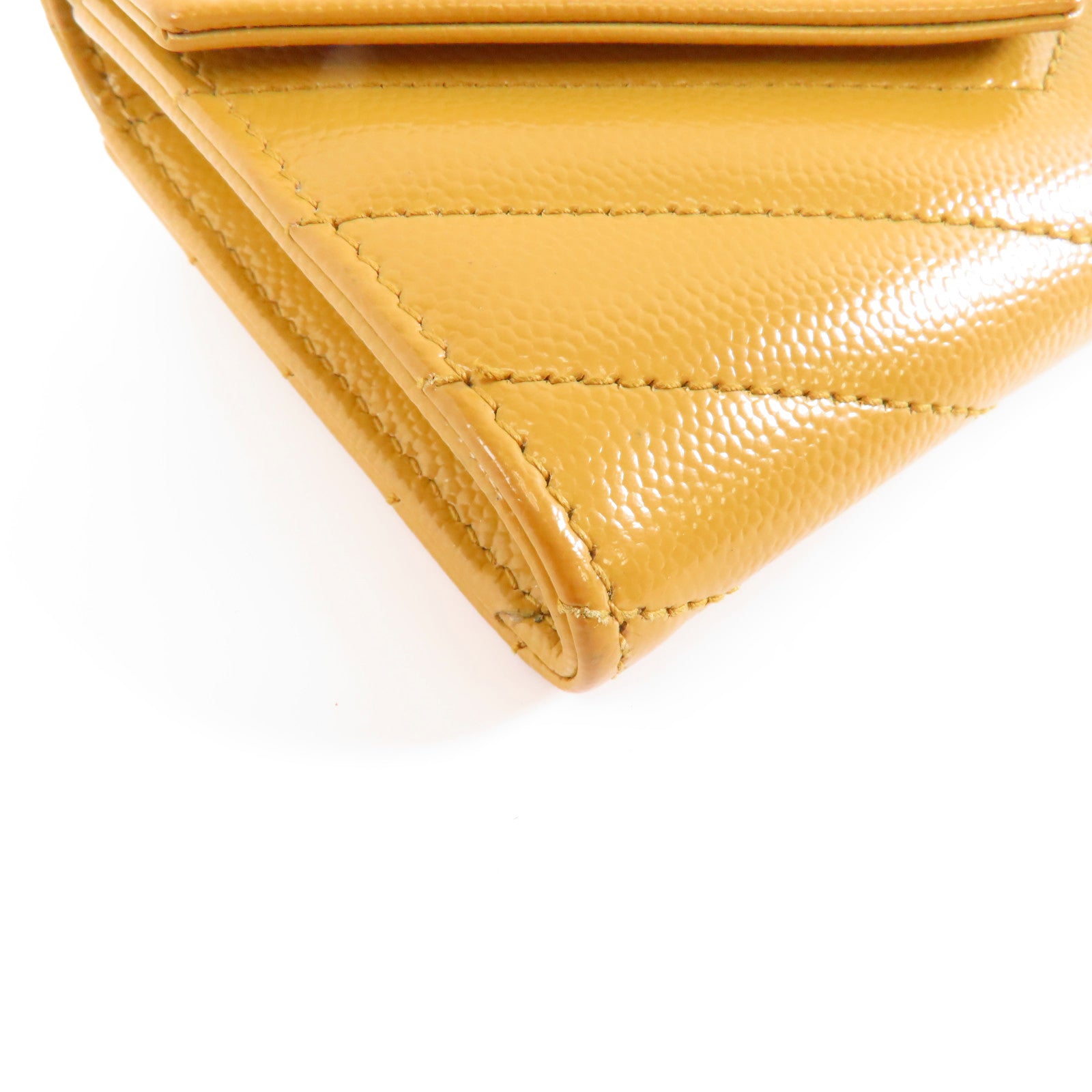 SAINT LAURENT 牛皮皮革Card Case金扣卡片套黃色