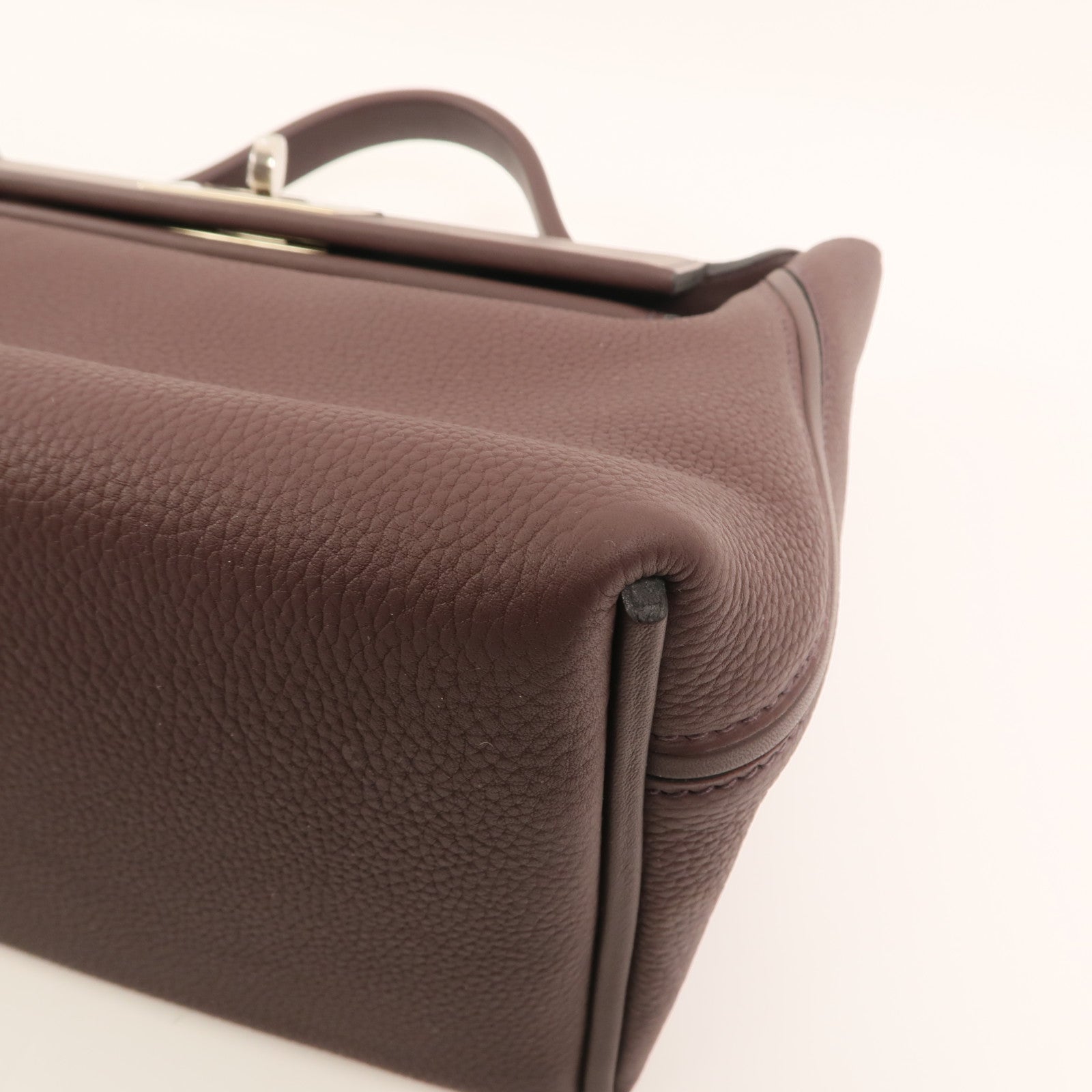 HERMES Evercolor皮革24/24 29cm銀扣手挽肩背兩用袋Rouge Sellier