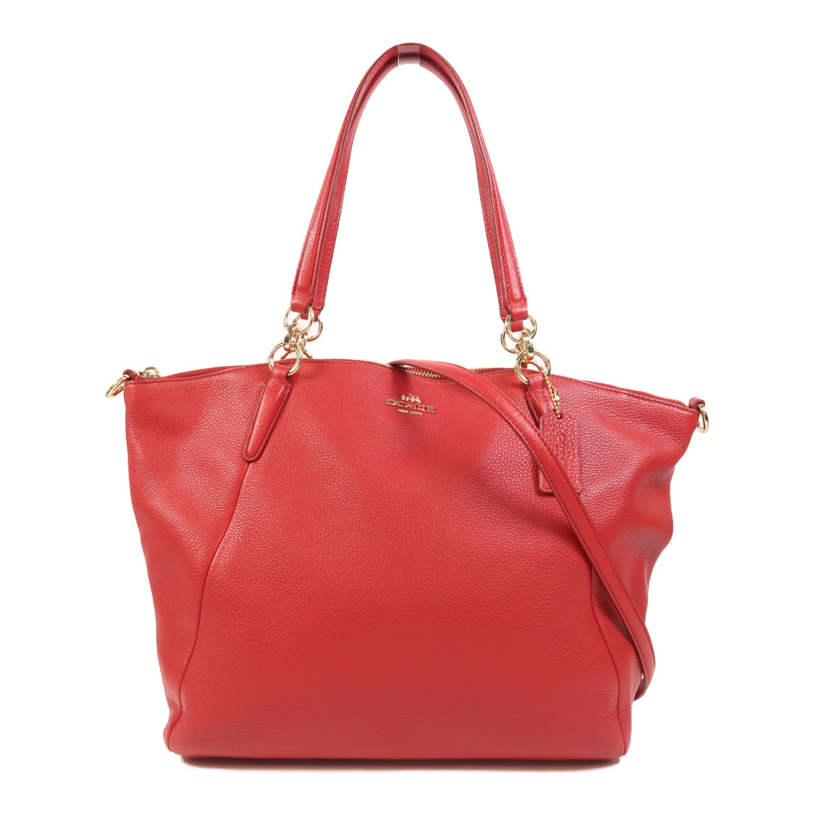 COACH 牛皮皮革2 Way Shoulder金扣手挽肩背兩用袋