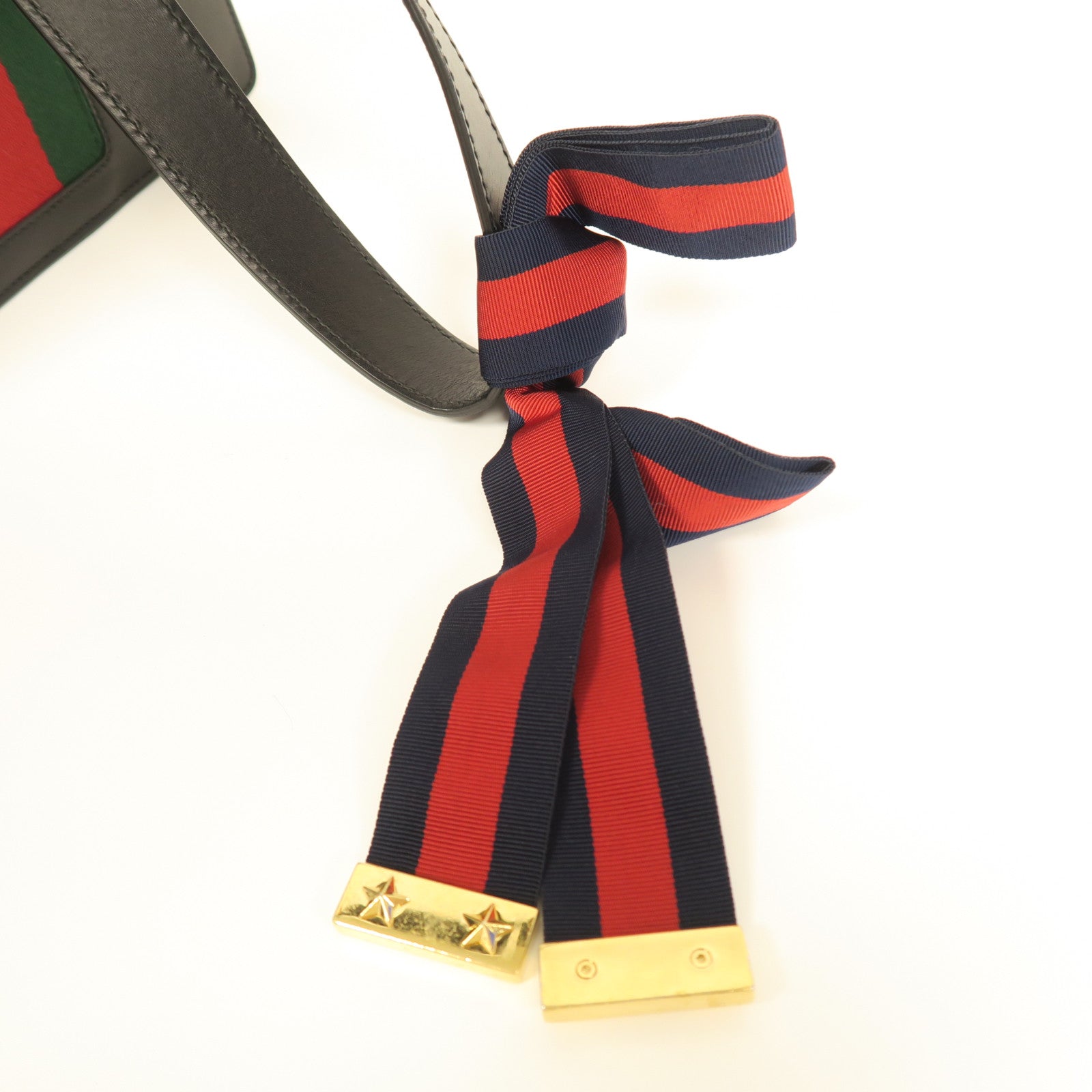 GUCCI 【激減優惠】牛皮皮革Sylvie Small金扣肩背袋黑色