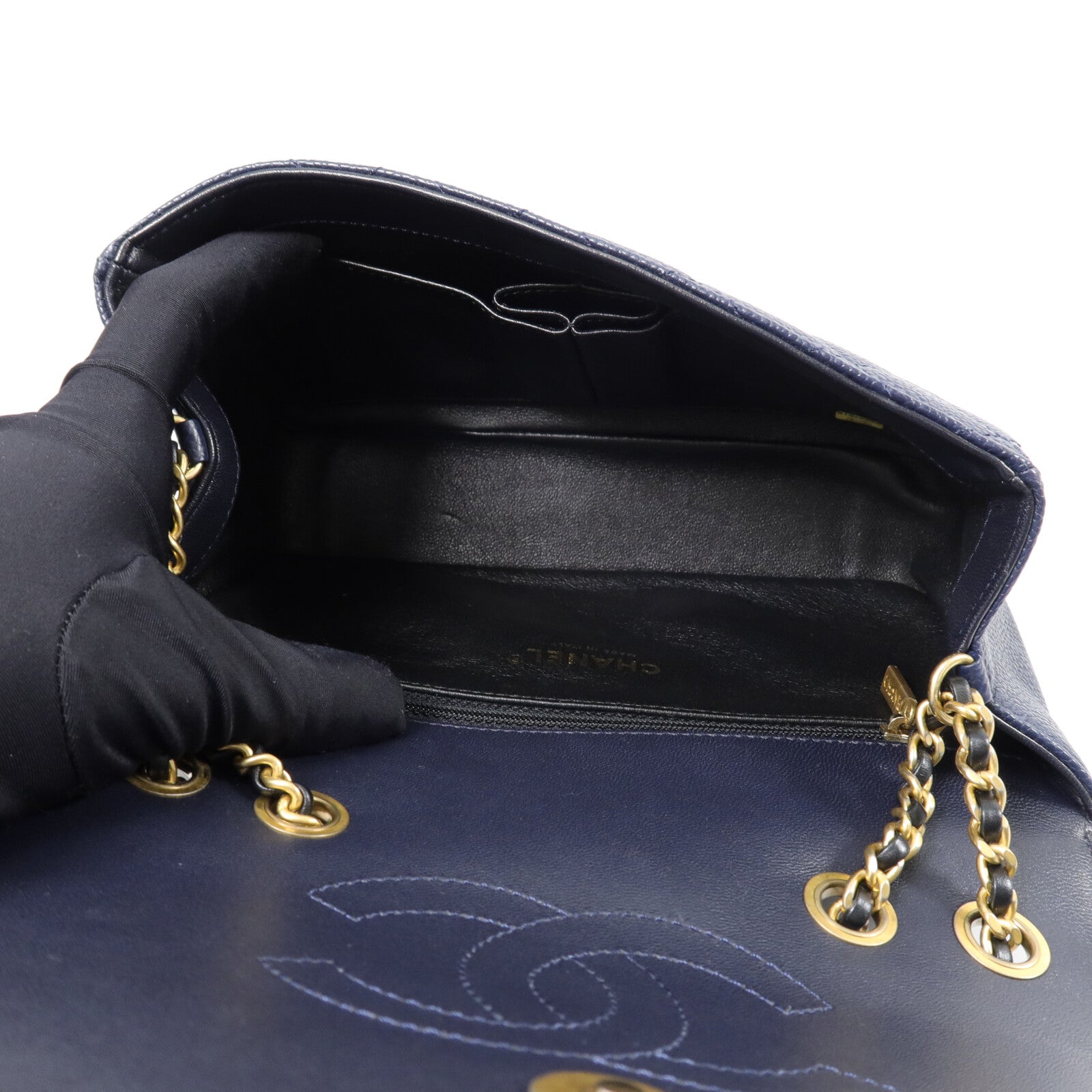 CHANEL 牛皮皮革CC Filigree Small Flap Bag鏈帶肩背袋