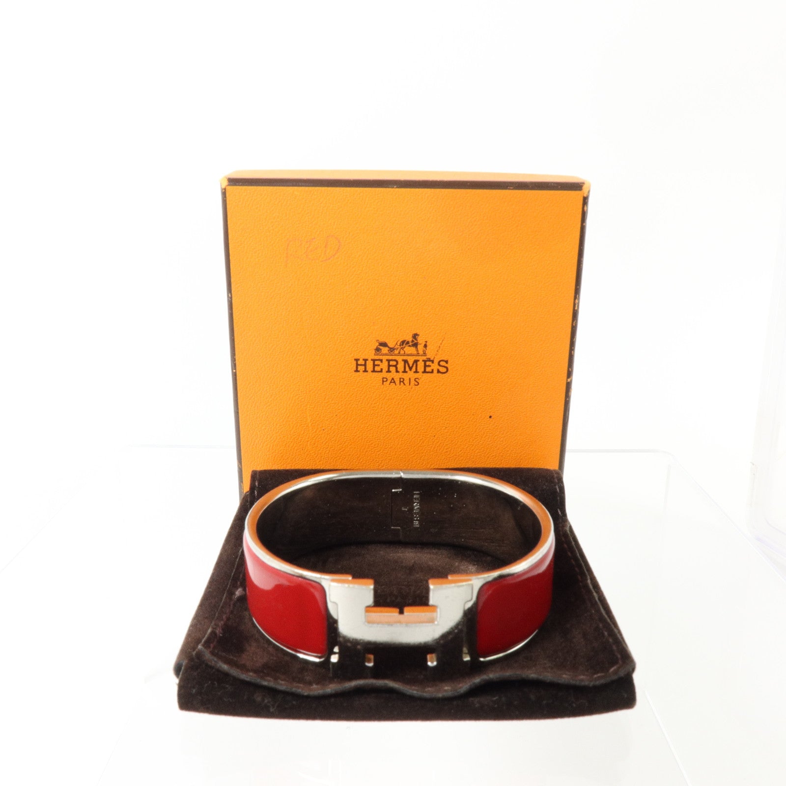 HERMES 金屬/琺瑯Clic-Clac H Bracelet銀扣手鏈