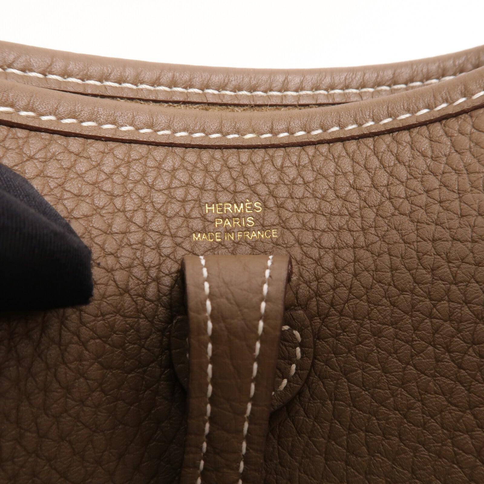 HERMES Clemence皮革Evelyne TPM肩背袋Etoupe