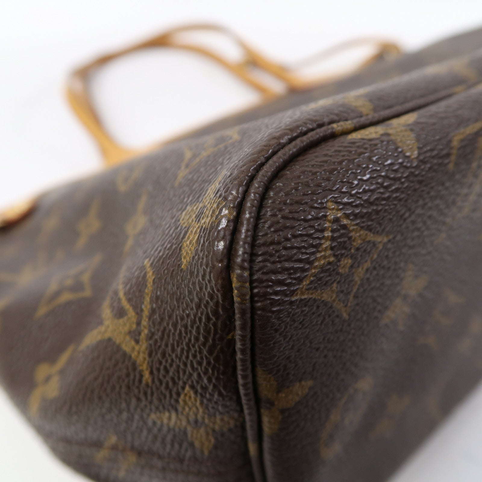 LOUIS VUITTON Monogram Neverfull PM金扣肩背袋啡色
