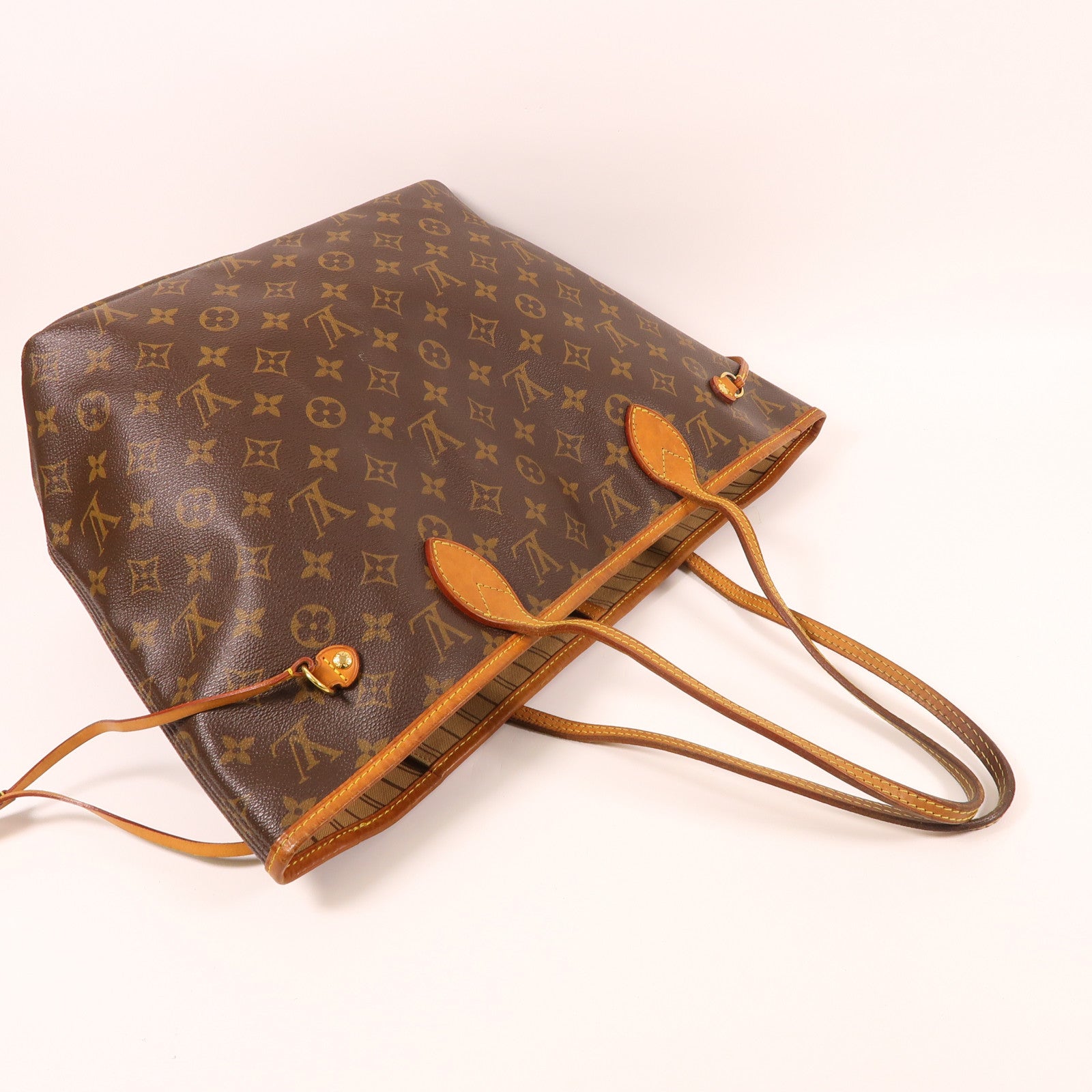 LOUIS VUITTON 【激減優惠】Monogram Neverfull MM金扣肩背袋啡色