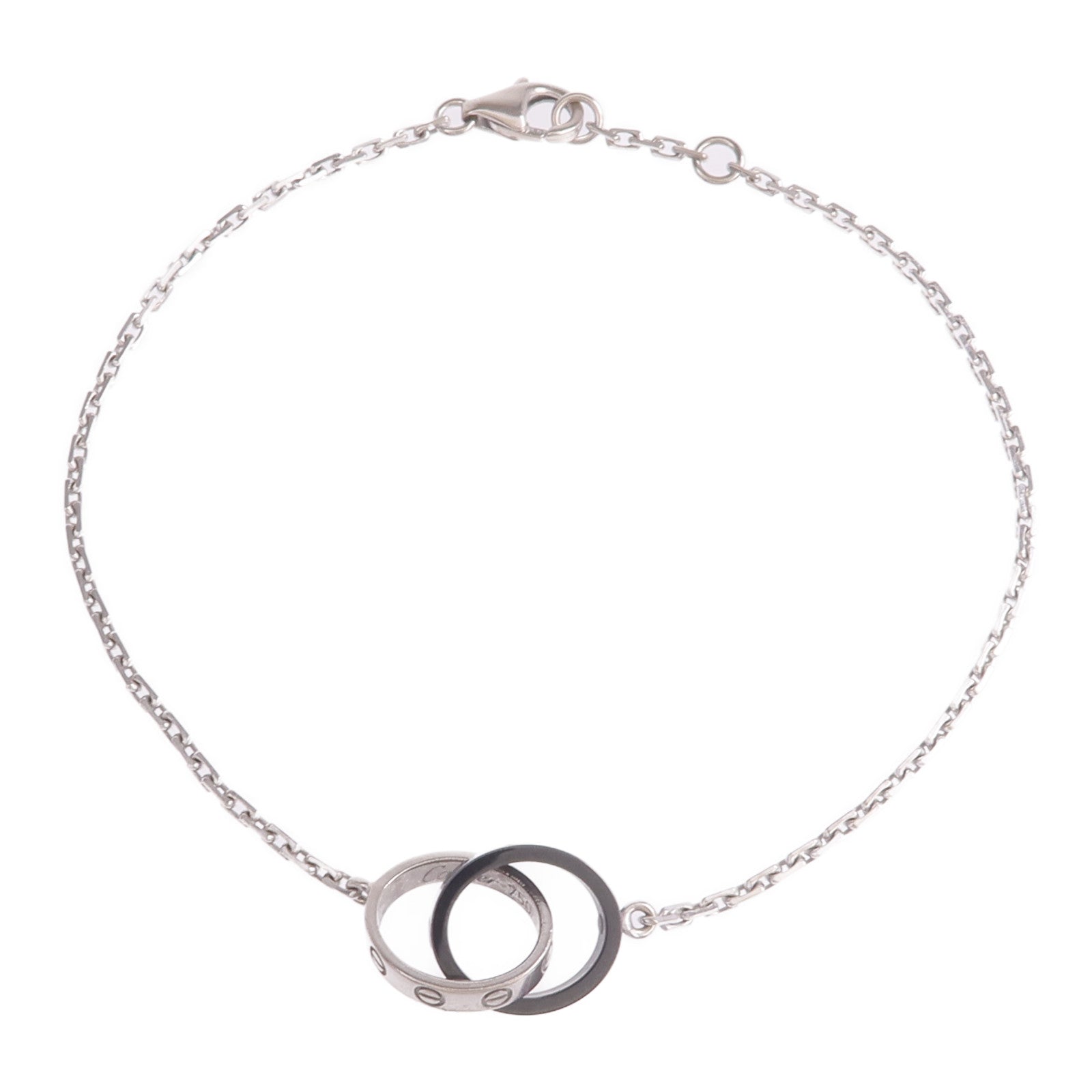 CARTIER 18K白金/陶瓷Baby Love Bracelet手鏈