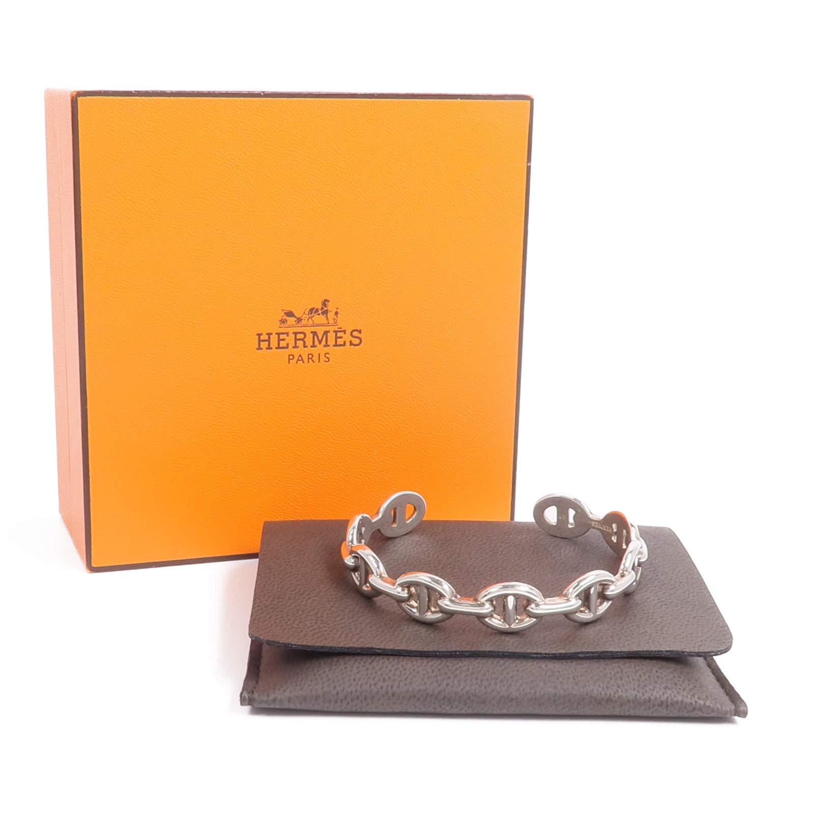 HERMES 925純銀Chaine d'ancre Enchainee Bracelet手鐲