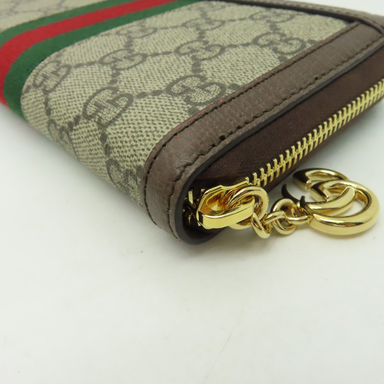 GUCCI 【激減優惠】塗層帆布Zipper Long Wallet金扣長錢包啡色