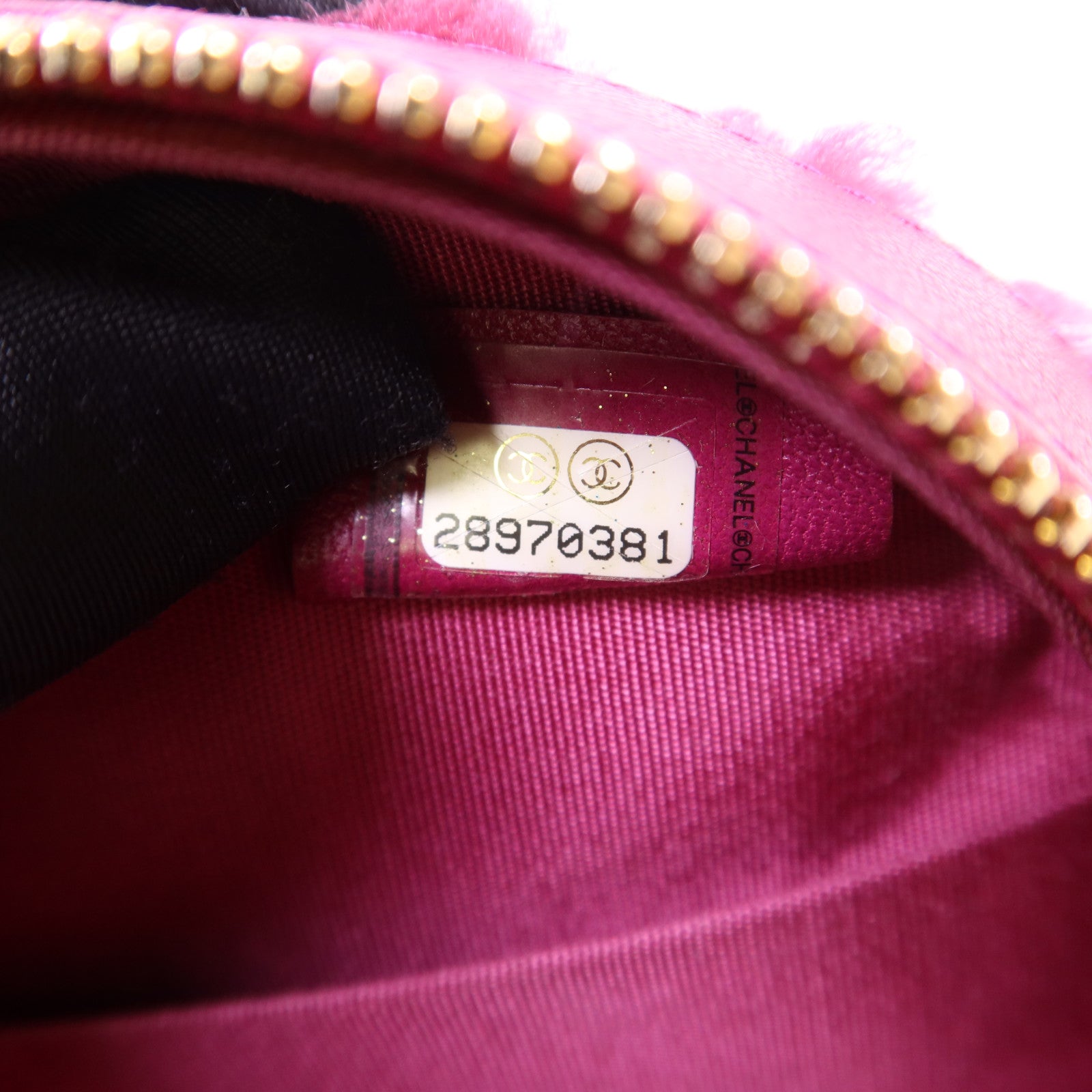 CHANEL 羊毛/牛皮皮革Chain Shoulder Bag金扣鏈帶肩背袋