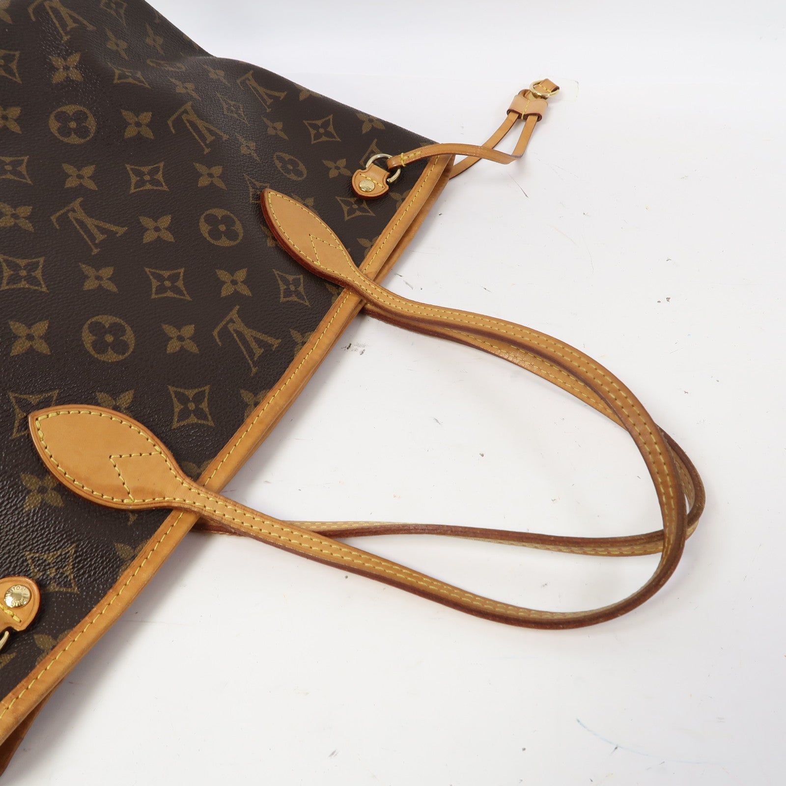 LOUIS VUITTON Monogram Neverfull PM金扣肩背袋啡色