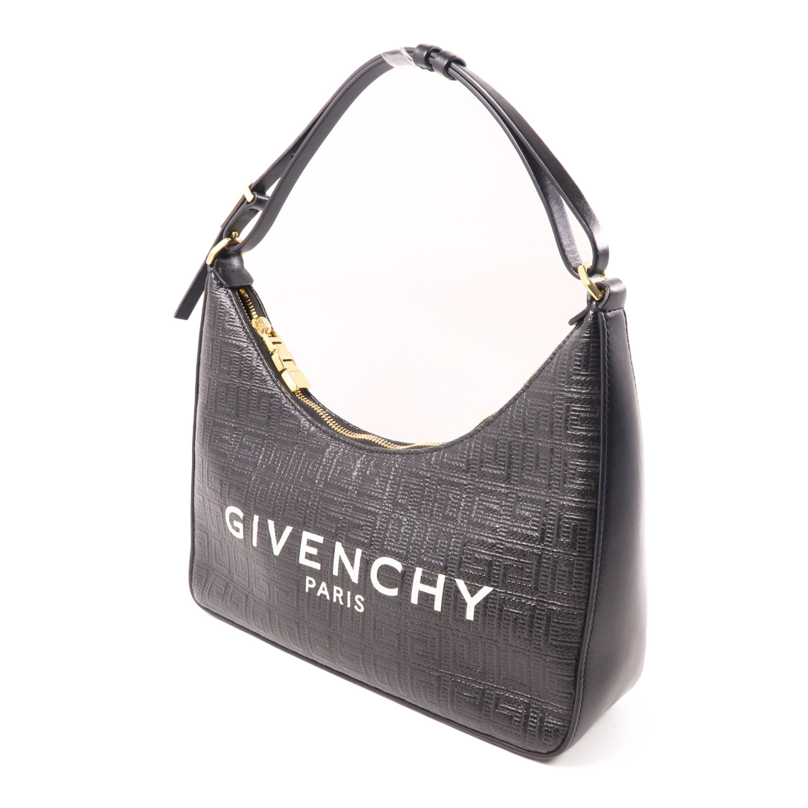 GIVENCHY 牛皮皮革Small Moon Cut Out Bag金扣肩背袋黑色