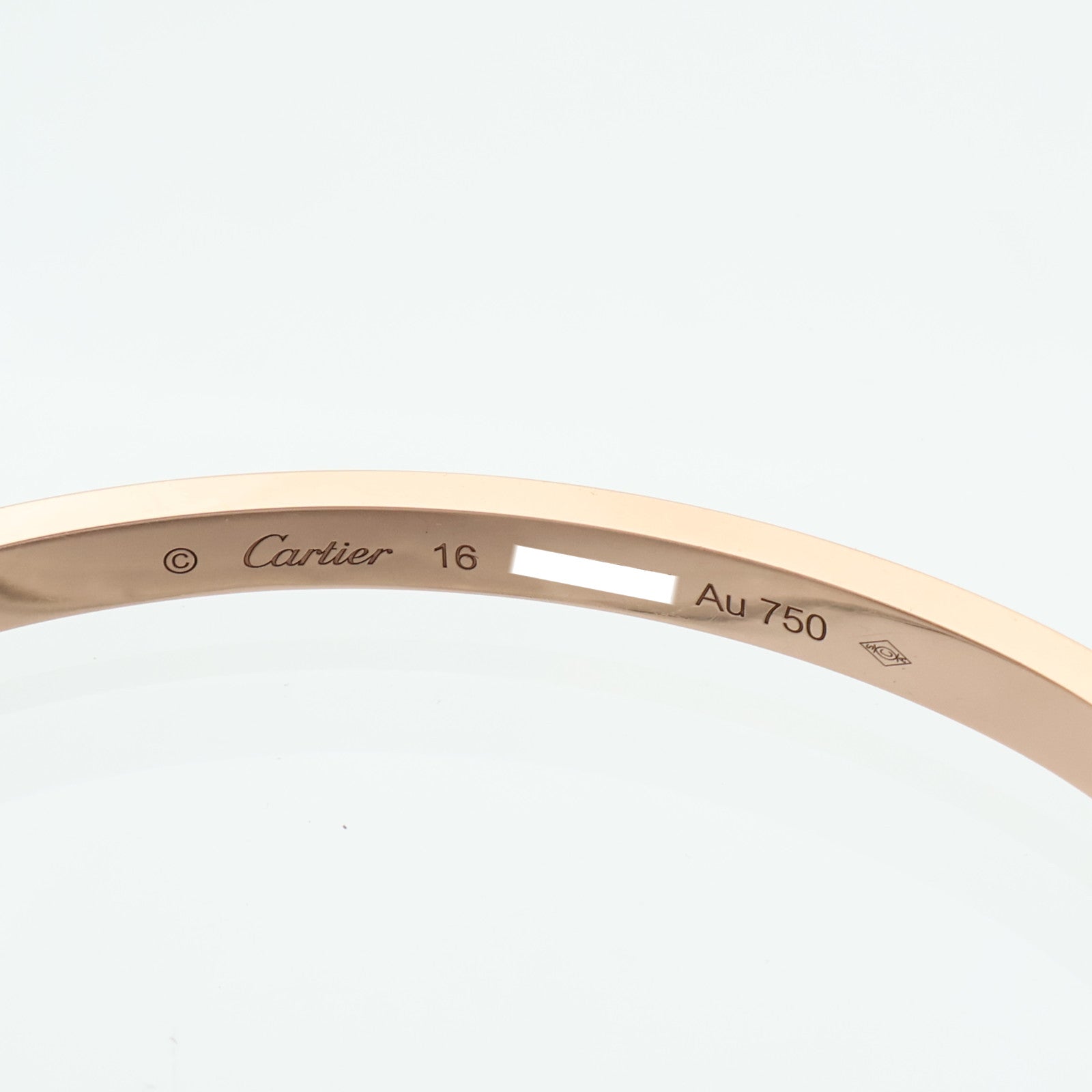 CARTIER 18K玫瑰金Love Bangle SM Paved鑽石手鐲Cartier#16