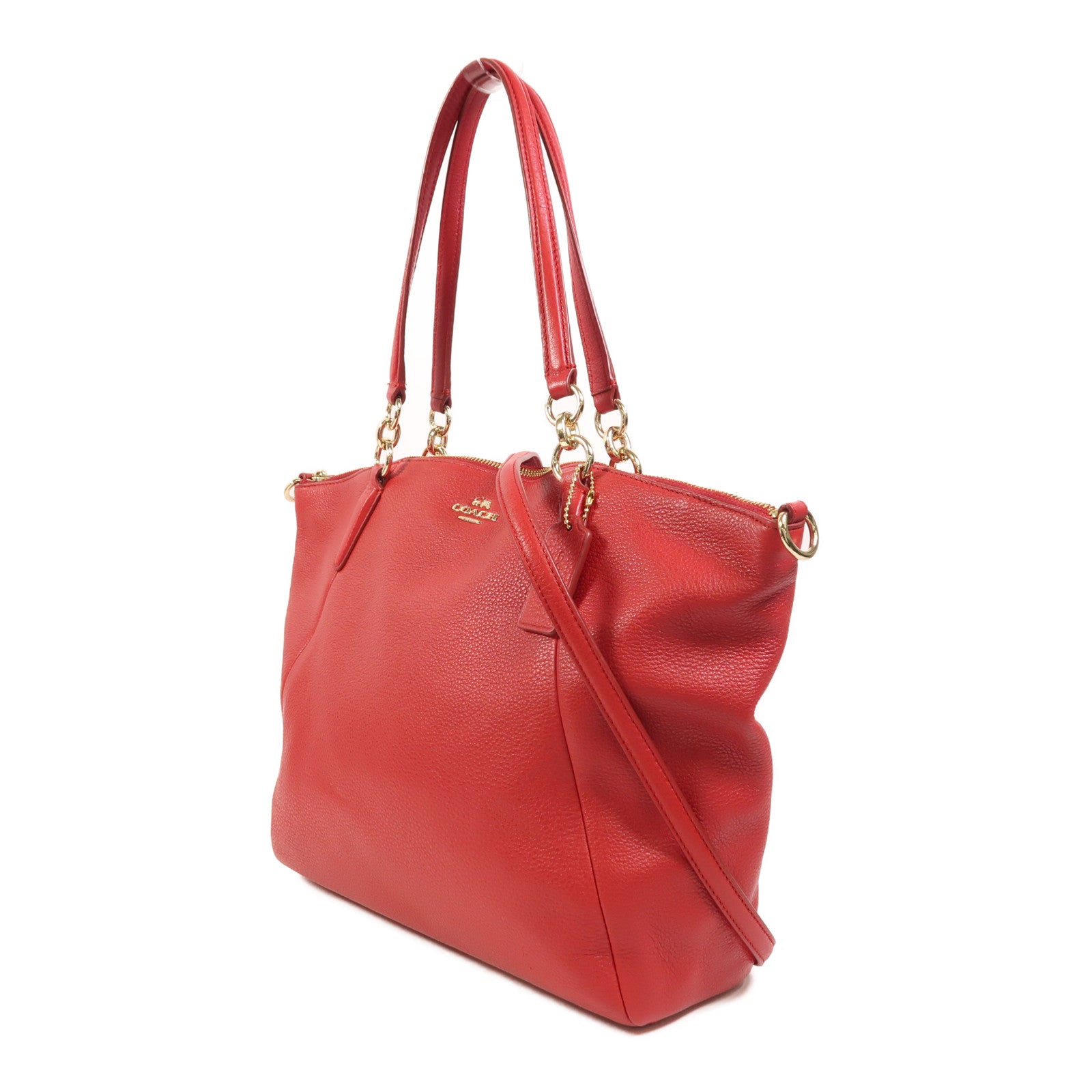 COACH 牛皮皮革2 Way Shoulder金扣手挽肩背兩用袋