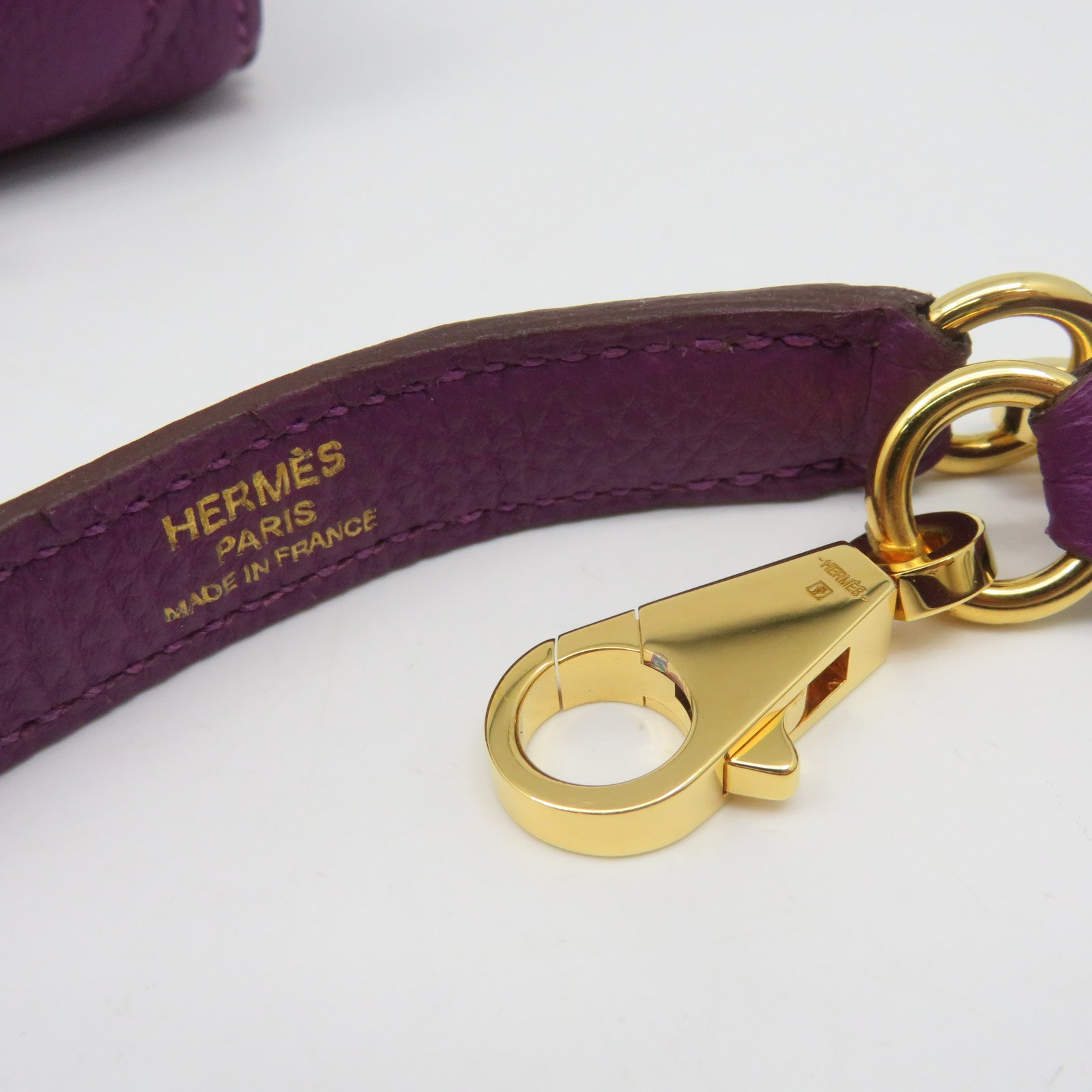 HERMES Togo皮革Kelly 28金扣手挽肩背两用袋海葵紫色