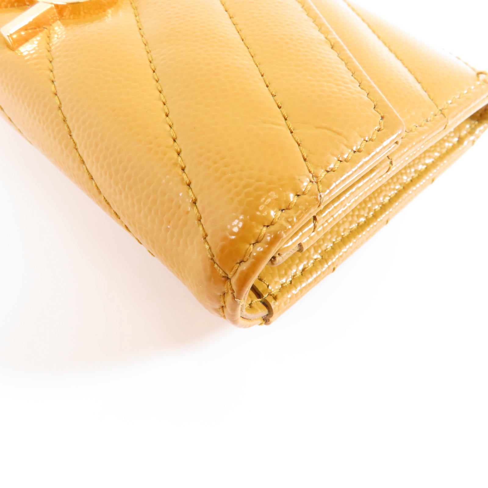 SAINT LAURENT 牛皮皮革Card Case金扣卡片套黃色