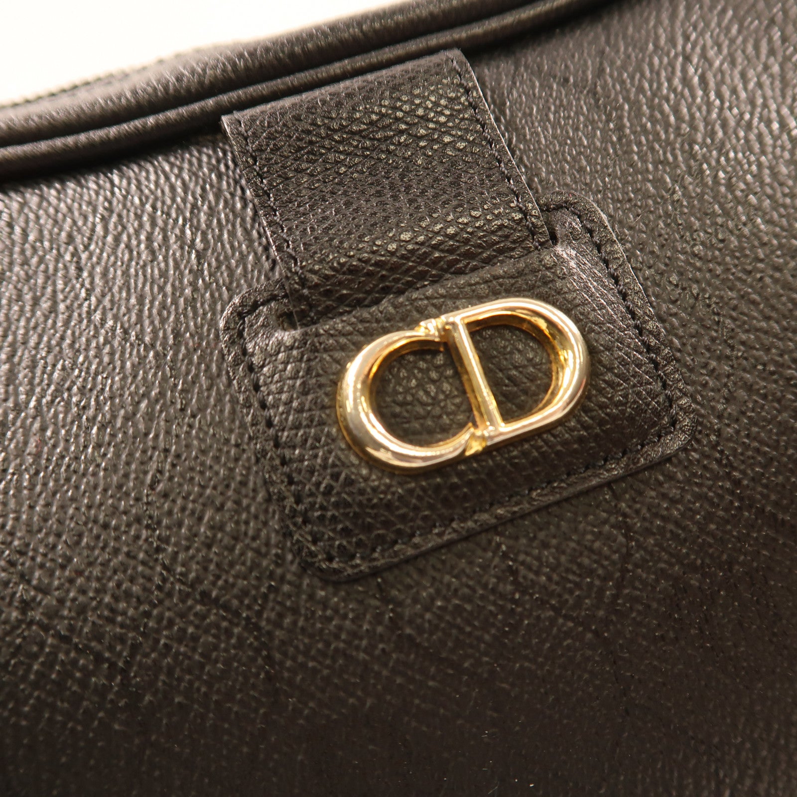 Dior GHW Vintage Shoulder Bag Calfskin Leather Black