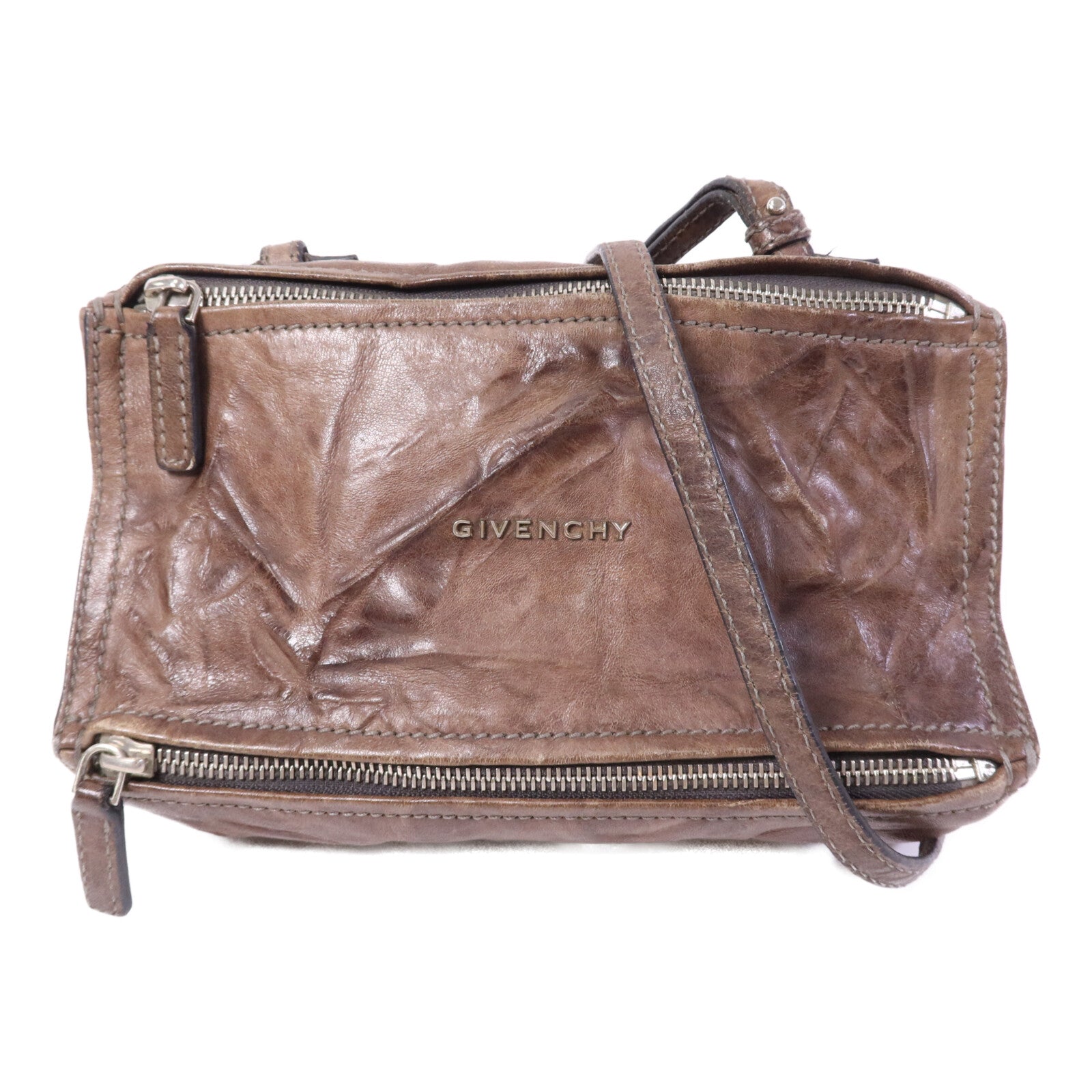 GIVENCHY 牛皮皮革Pandora Mini銀扣肩背袋