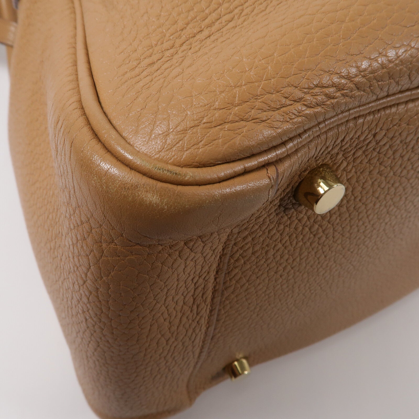 HERMES Clemence皮革Lindy 30手挽肩背兩用袋Naturel Sable