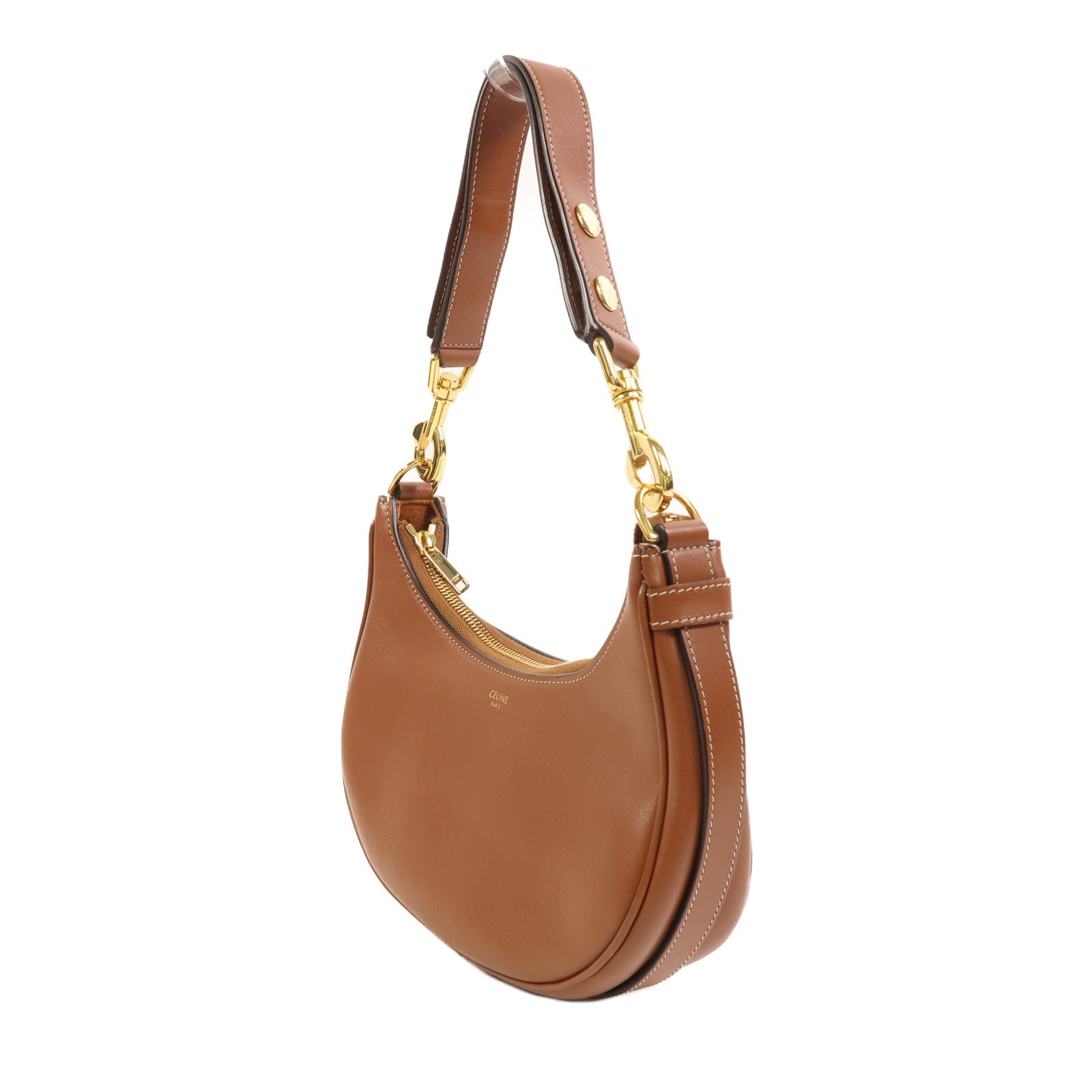 CELINE 牛皮皮革Ava金扣肩背袋