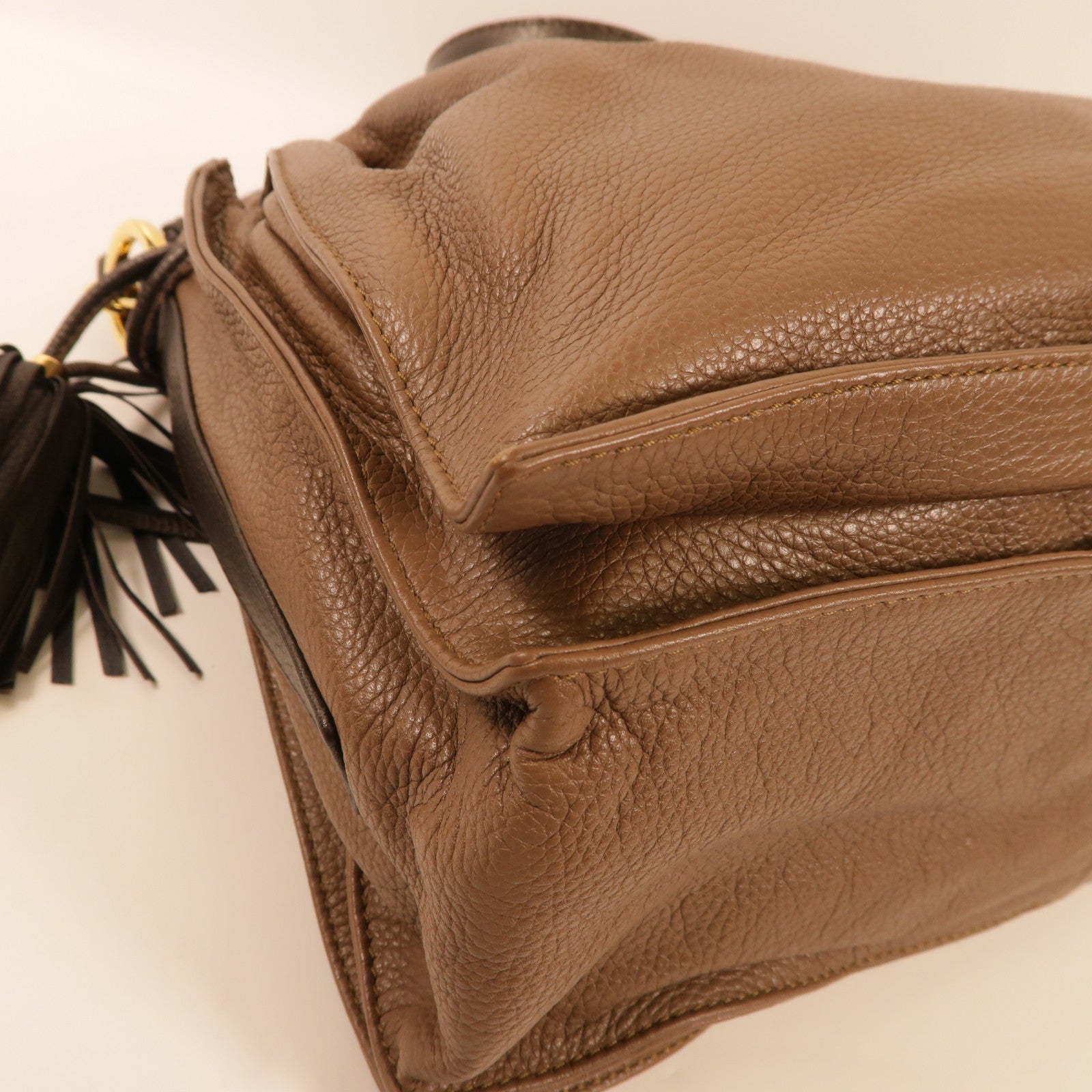 LOEWE 牛皮皮革Flamenco金扣肩背袋