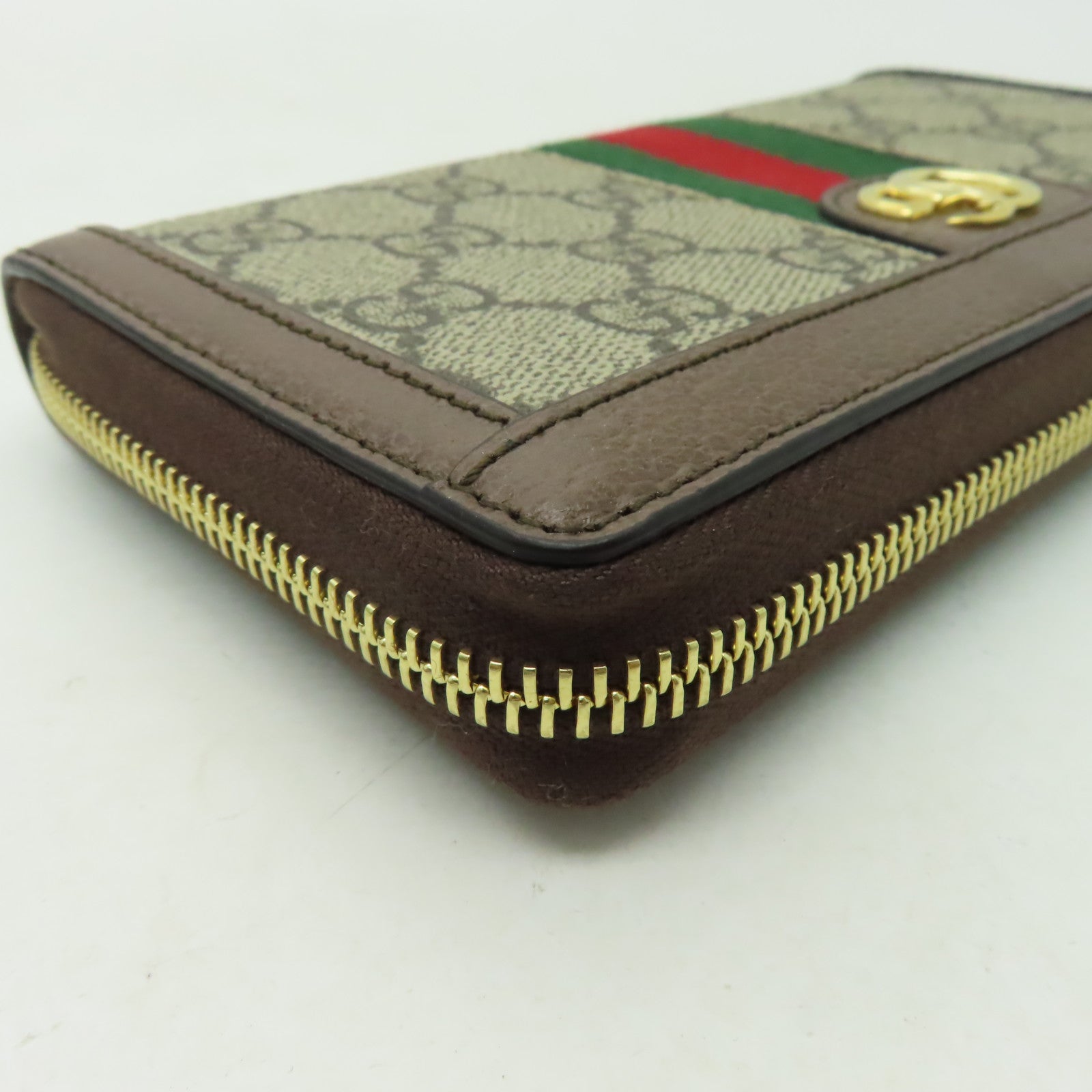 GUCCI 【激減優惠】塗層帆布Zipper Long Wallet金扣長錢包啡色