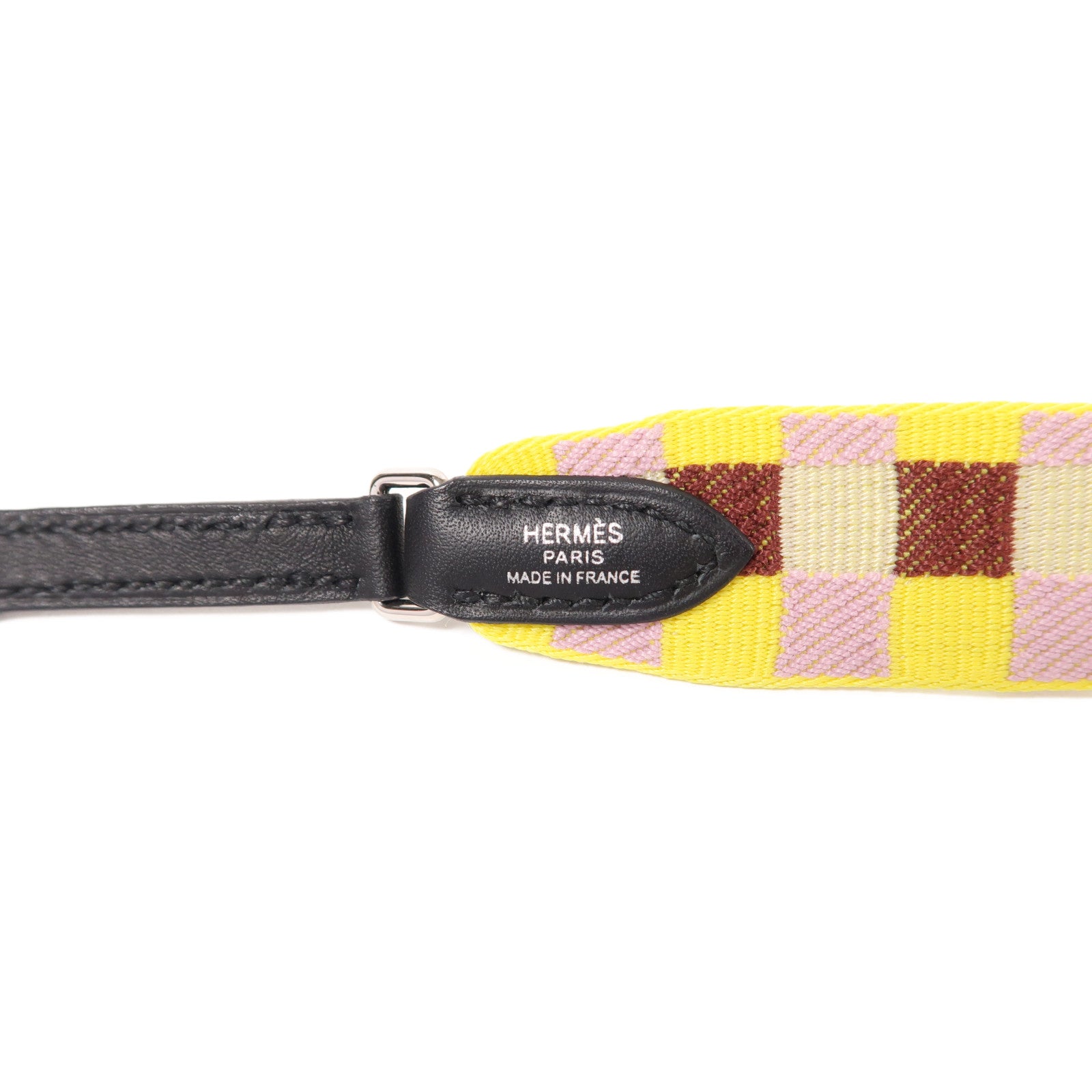 HERMES 帆布Shoulder Strap銀扣肩背帶