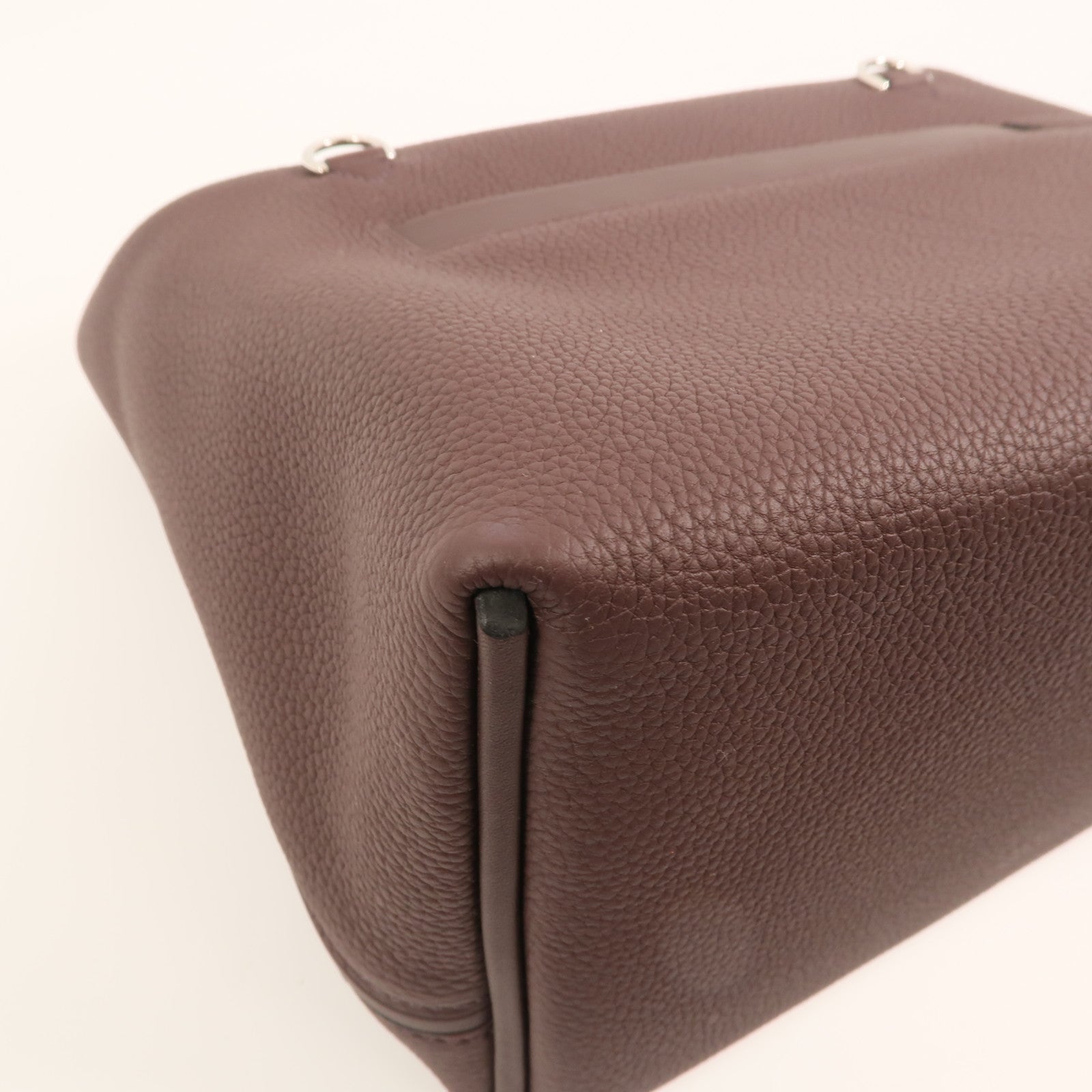 HERMES Evercolor皮革24/24 29cm銀扣手挽肩背兩用袋Rouge Sellier