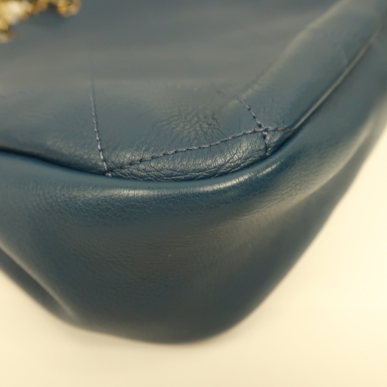 CHANEL 【激減優惠】菱格牛皮皮革Shoulder Bag金扣鏈帶肩背袋藍色