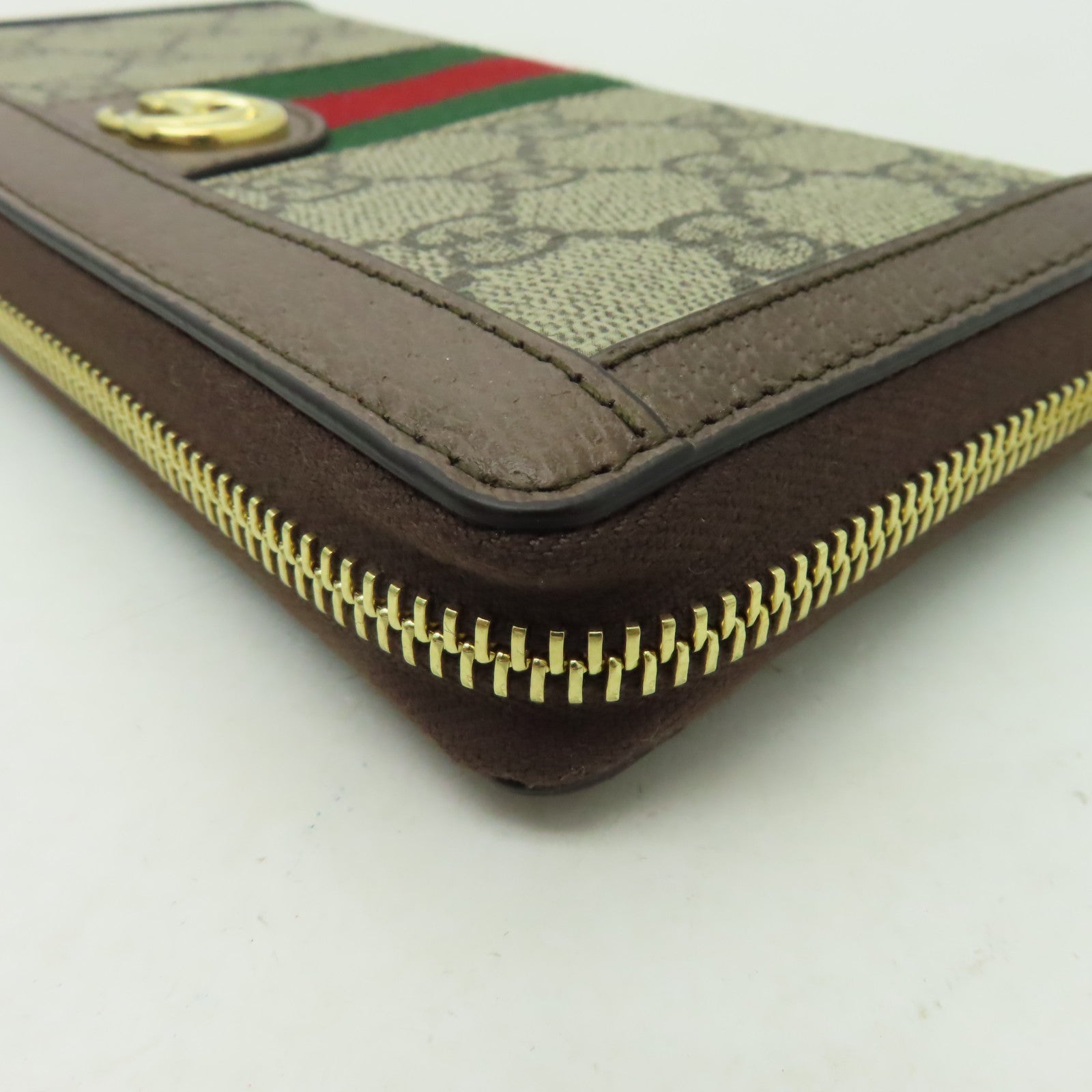 GUCCI 【激減優惠】塗層帆布Zipper Long Wallet金扣長錢包啡色