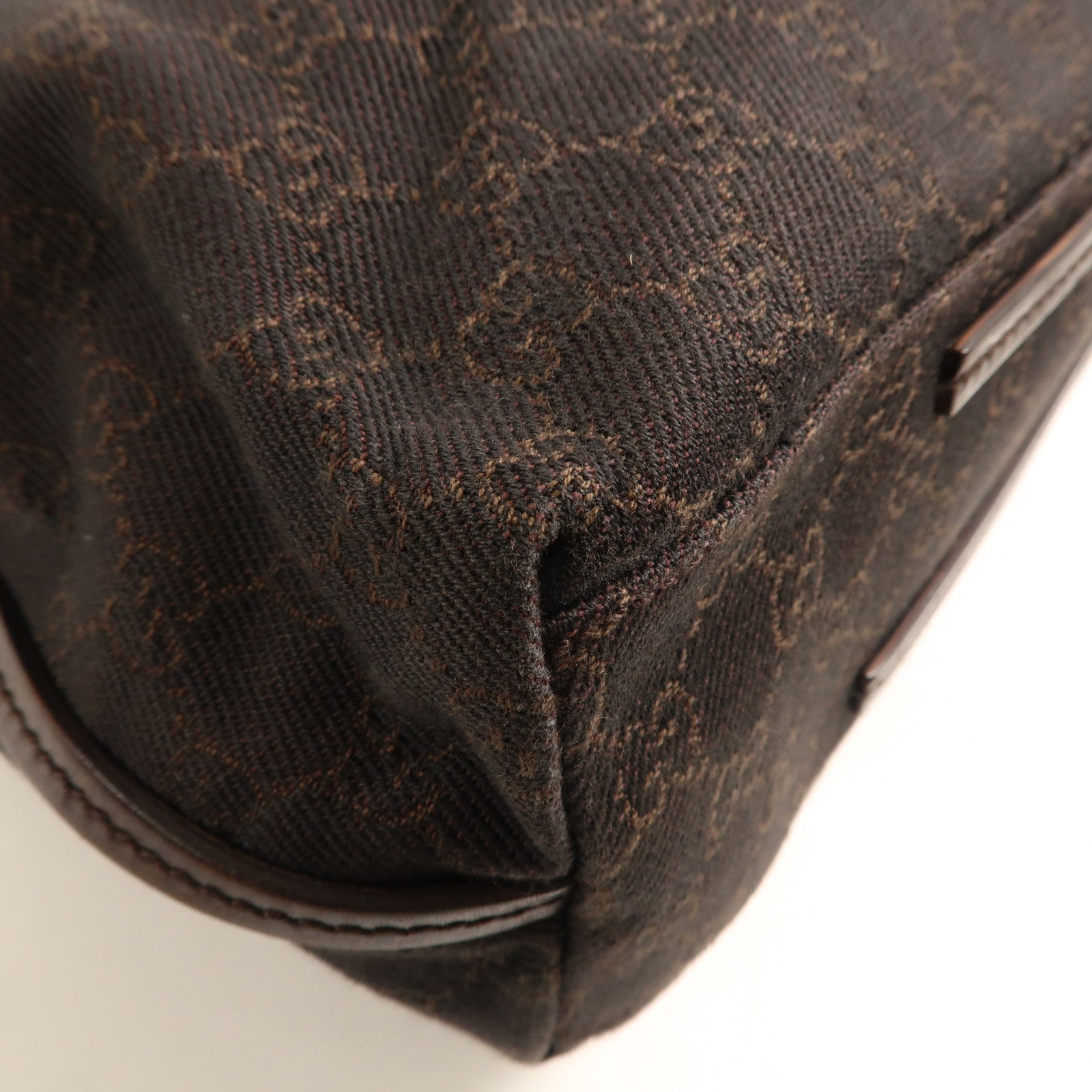 GUCCI GG Tote Bag Shoulder Bag 101841 Canvas Brown